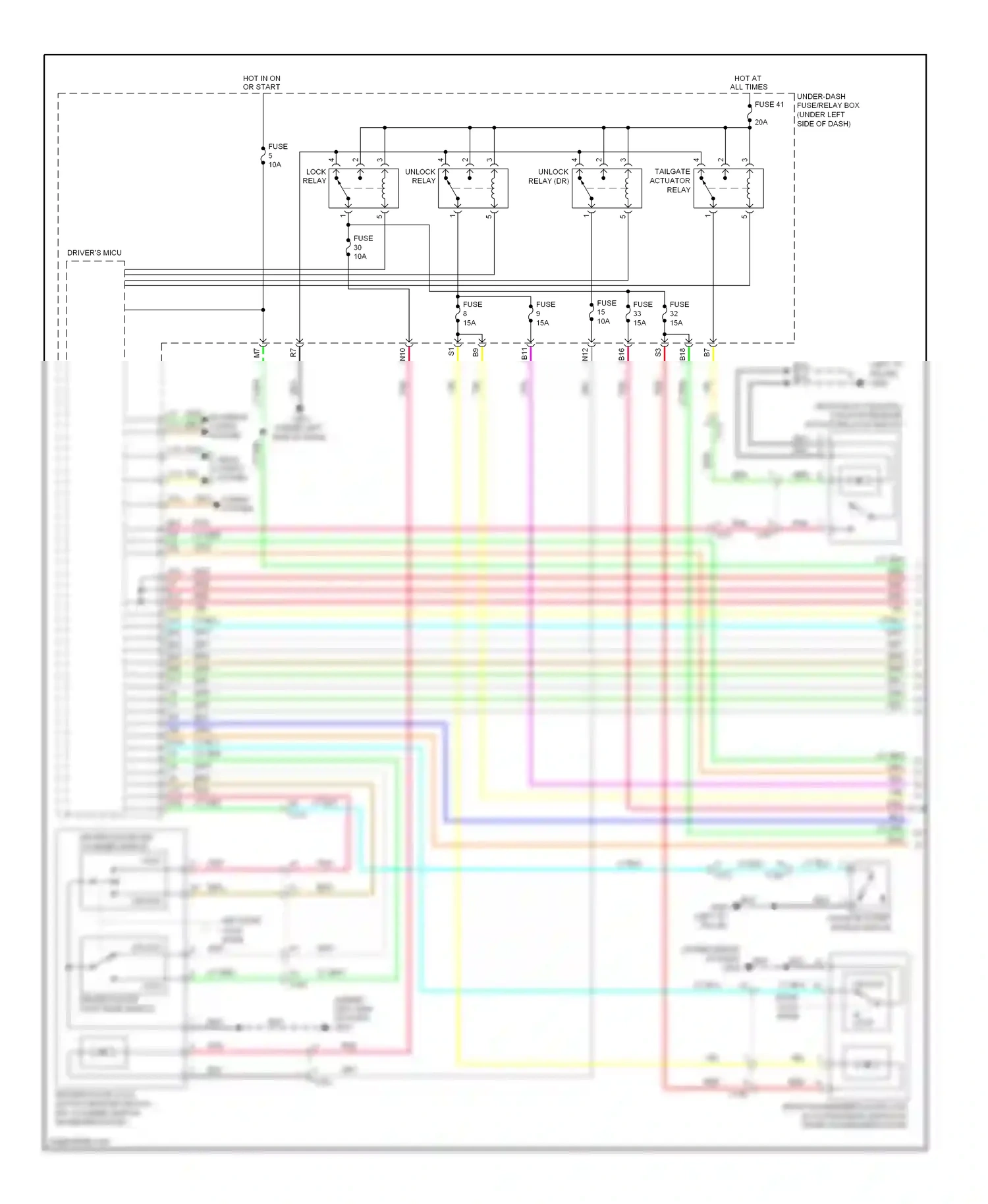Honda CR-V IV (2011-2015) tailgate outer handle switch wiring diagram  (1 of 4)