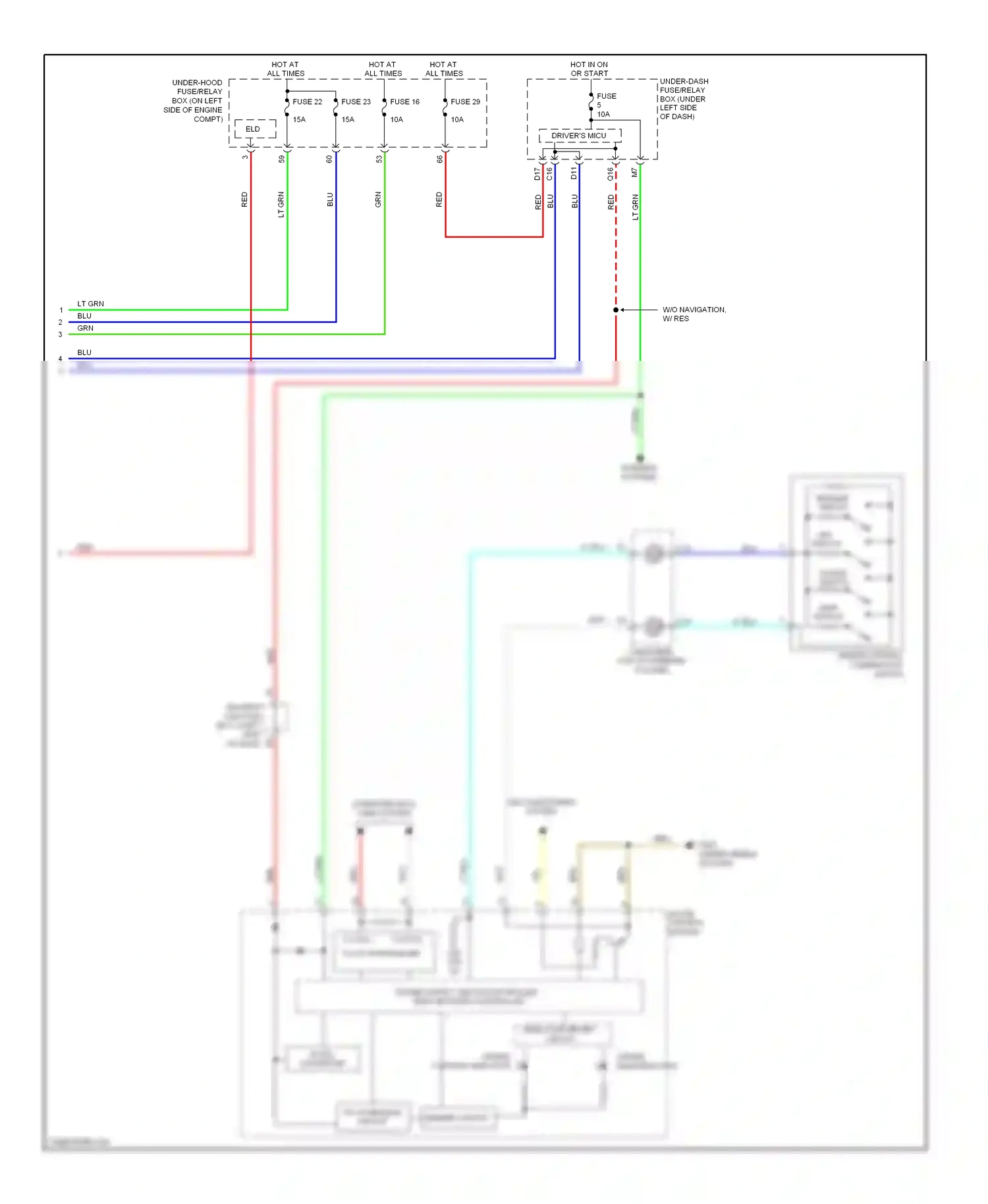 Honda CR-V IV (2011-2015) warning systems wiring diagram  (1 of 1)
