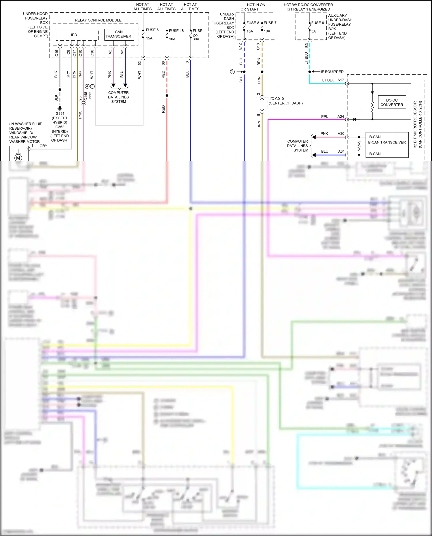 Wiring diagram 32 bit microprocessor for Honda CR-V V facelift (2019-2024) (5 of 10)