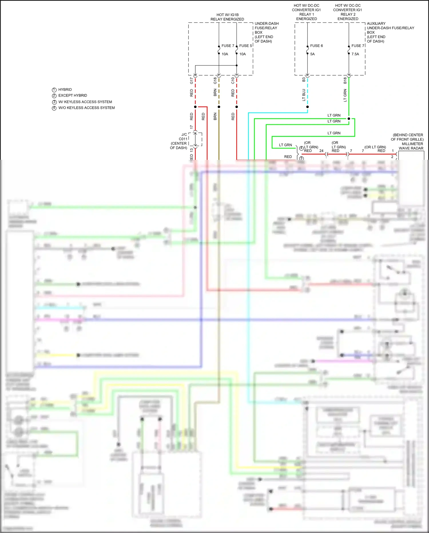 Wiring diagram automatic dimming inside mirror for Honda CR-V V facelift (2019-2024) (5 of 7)