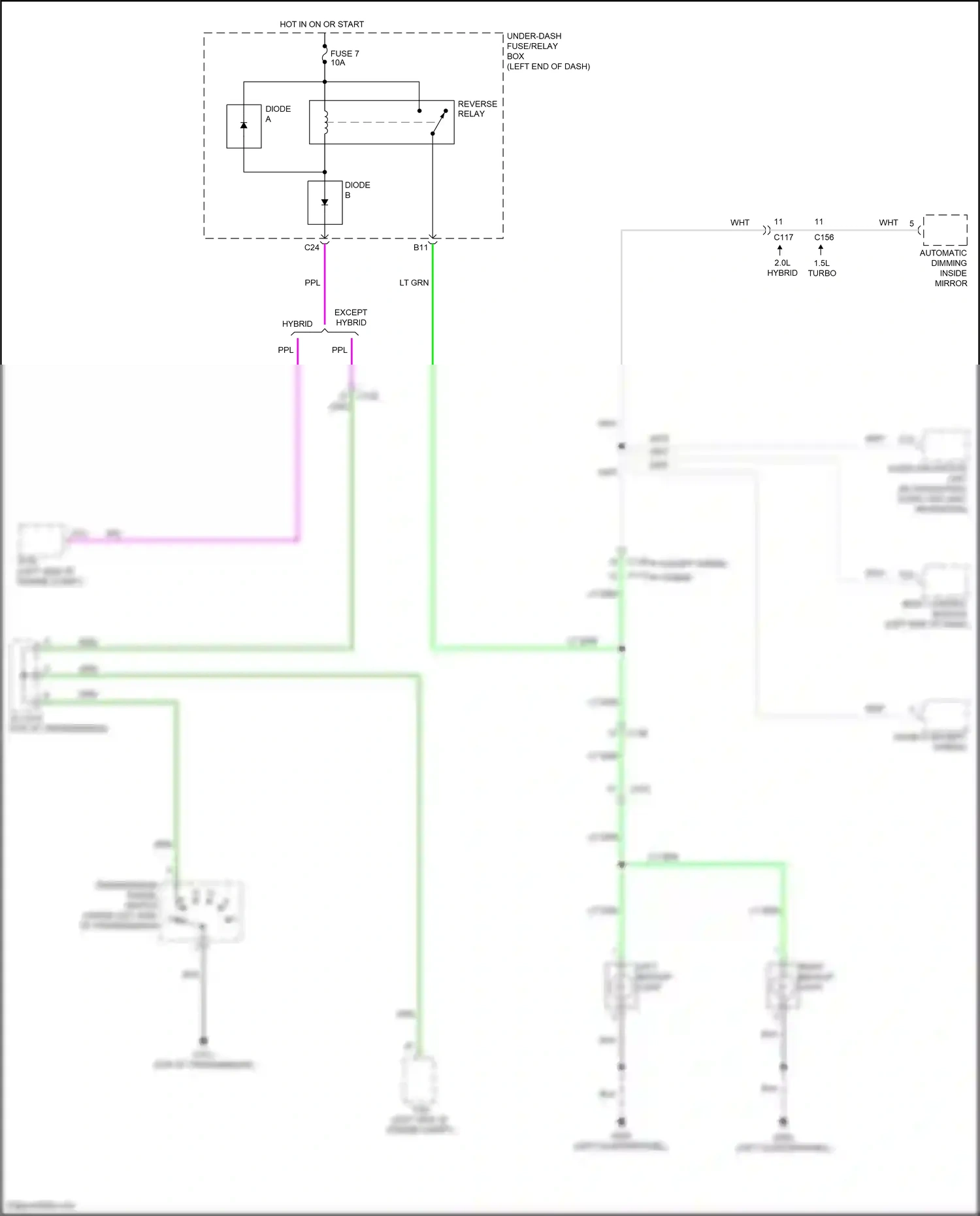 Wiring diagram automatic dimming inside mirror for Honda CR-V V facelift (2019-2024) (2 of 7)