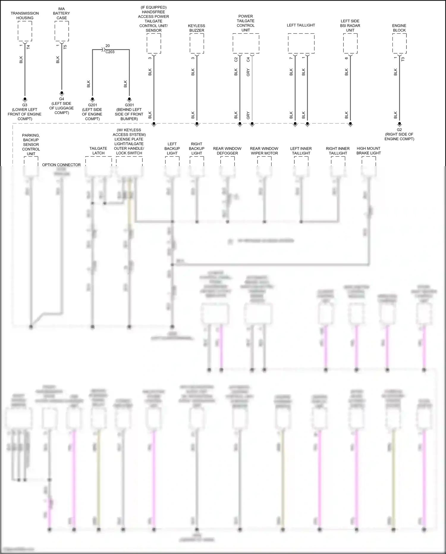 Wiring diagram automatic lighting control unit/ sunlight sensor for Honda CR-V V facelift (2019-2024) (5 of 9)