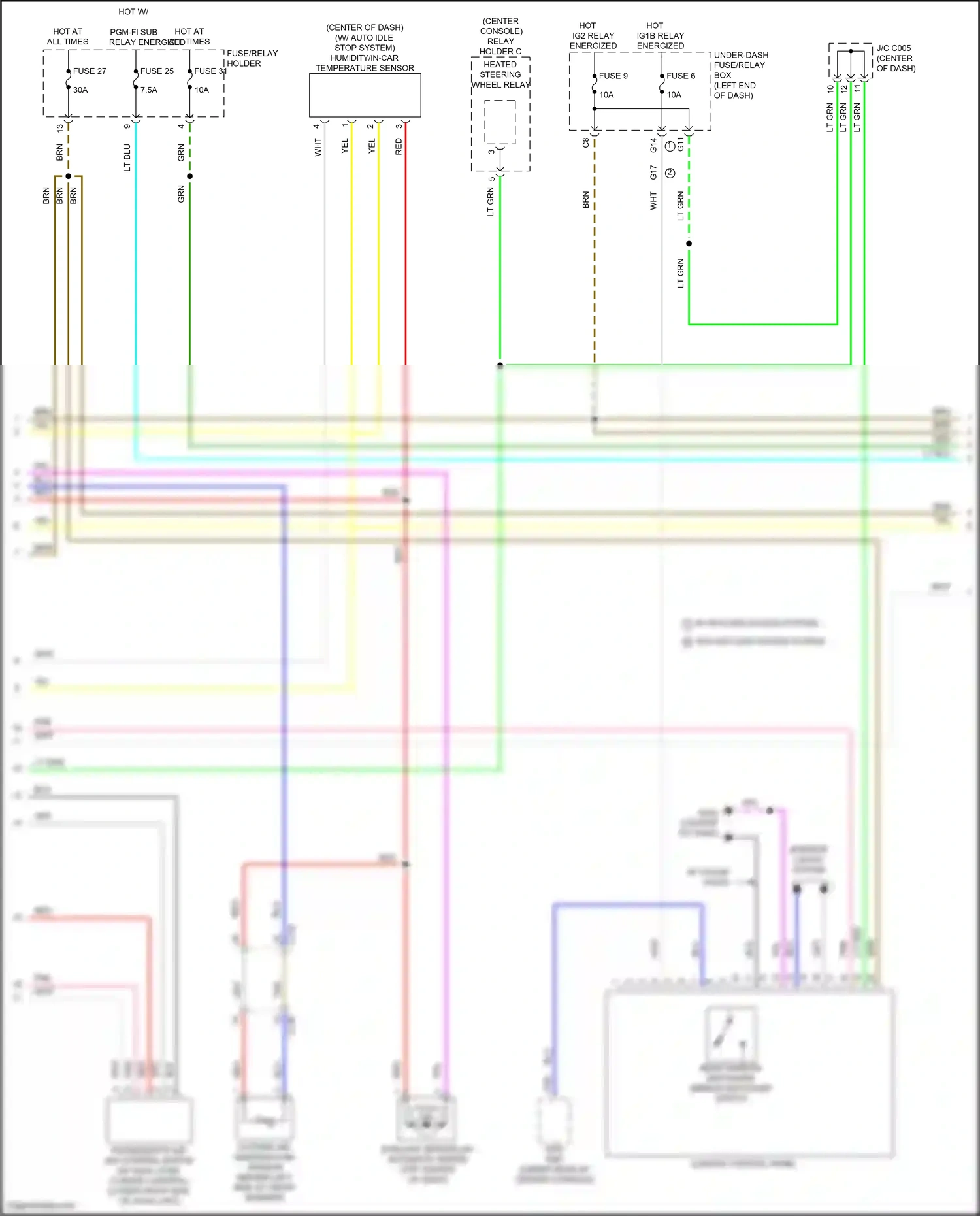 Wiring diagram climate control panel for Honda CR-V V facelift (2019-2024) (1 of 9)