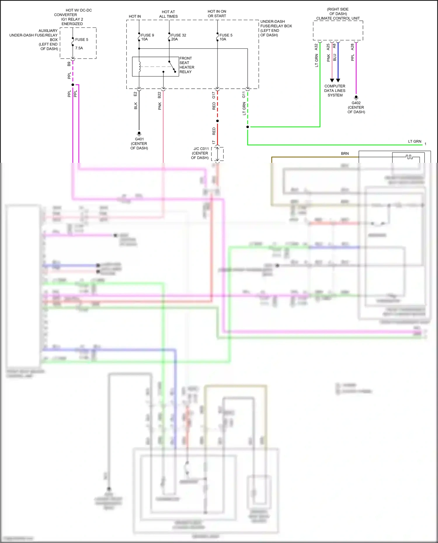 Wiring diagram climate control unit for Honda CR-V V facelift (2019-2024) (5 of 12)