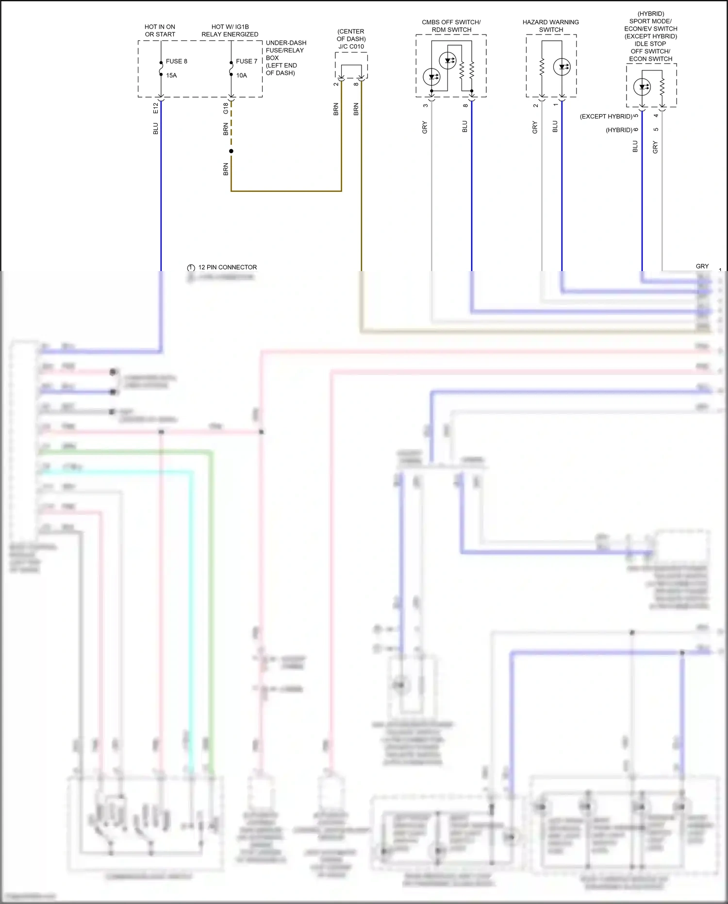 Wiring diagram cmbs off switch/ rdm switch for Honda CR-V V facelift (2019-2024) (3 of 6)