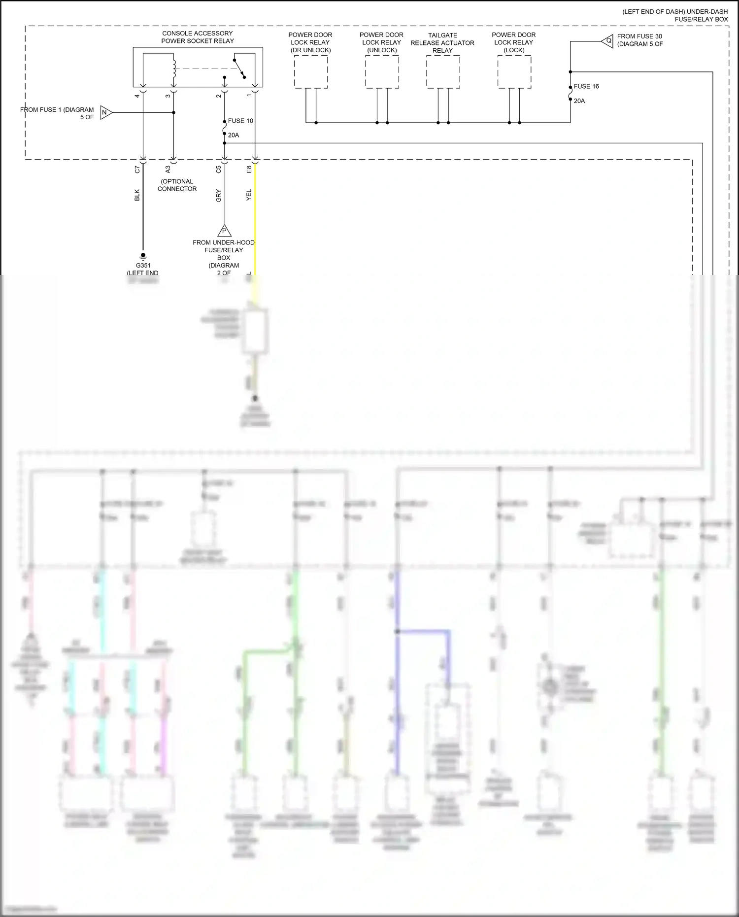 Wiring diagram console accessory power socket for Honda CR-V V facelift (2019-2024) (3 of 5)