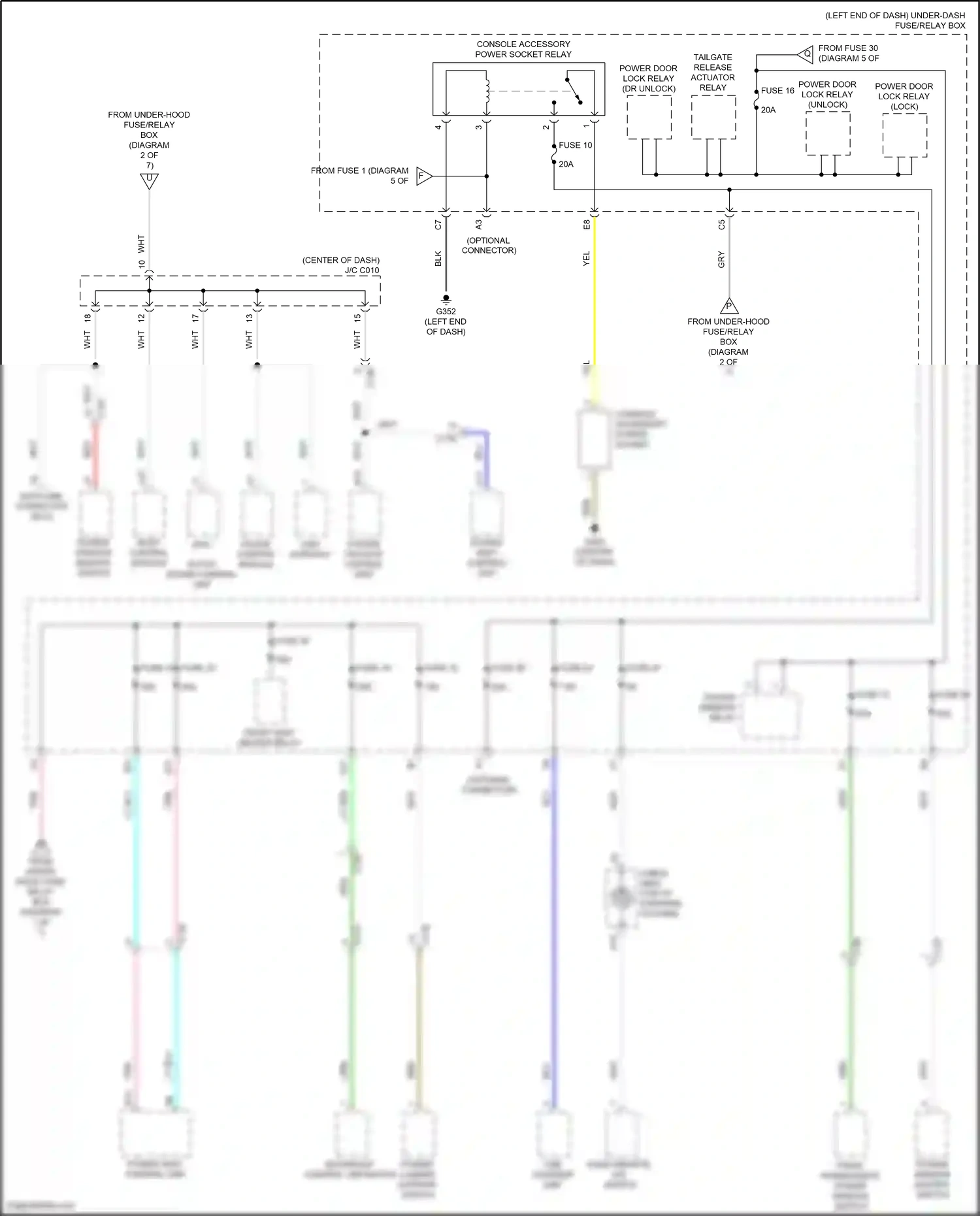 Wiring diagram console accessory power socket for Honda CR-V V facelift (2019-2024) (5 of 5)