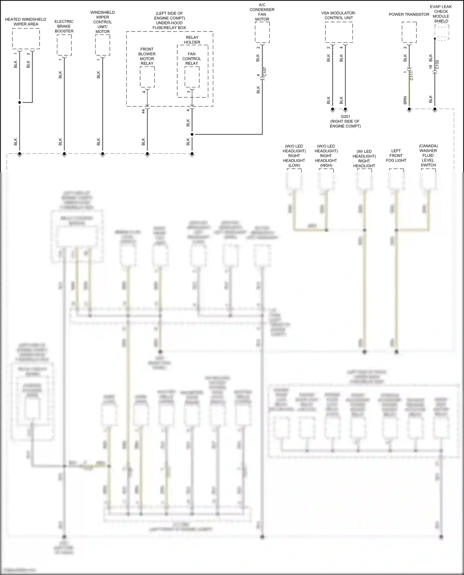 Wiring diagram front accessory power socket relay for Honda CR-V V facelift (2019-2024) (2 of 2)