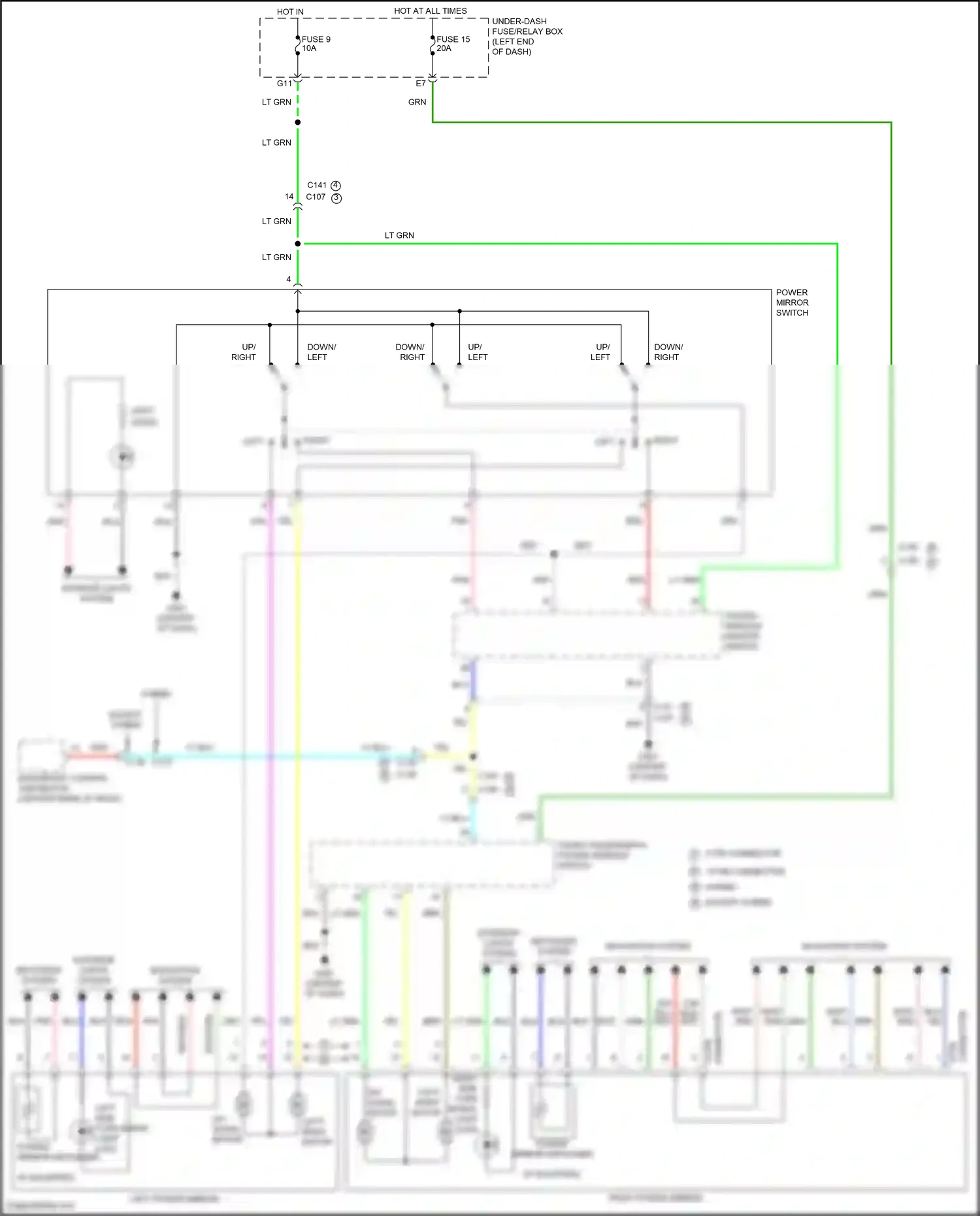 Wiring diagram front passenger's power window switch for Honda CR-V V facelift (2019-2024) (9 of 13)