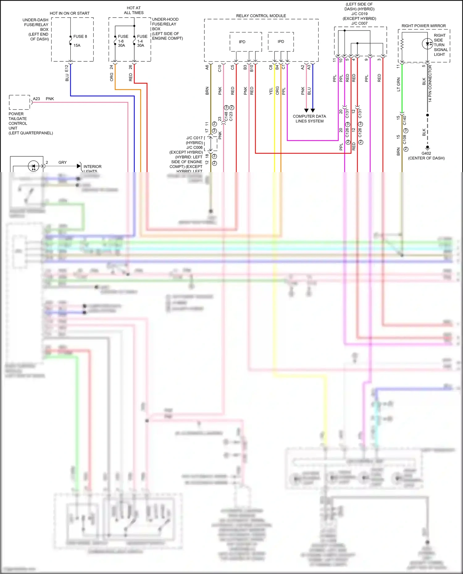 Wiring diagram headlight switch for Honda CR-V V facelift (2019-2024) (1 of 5)
