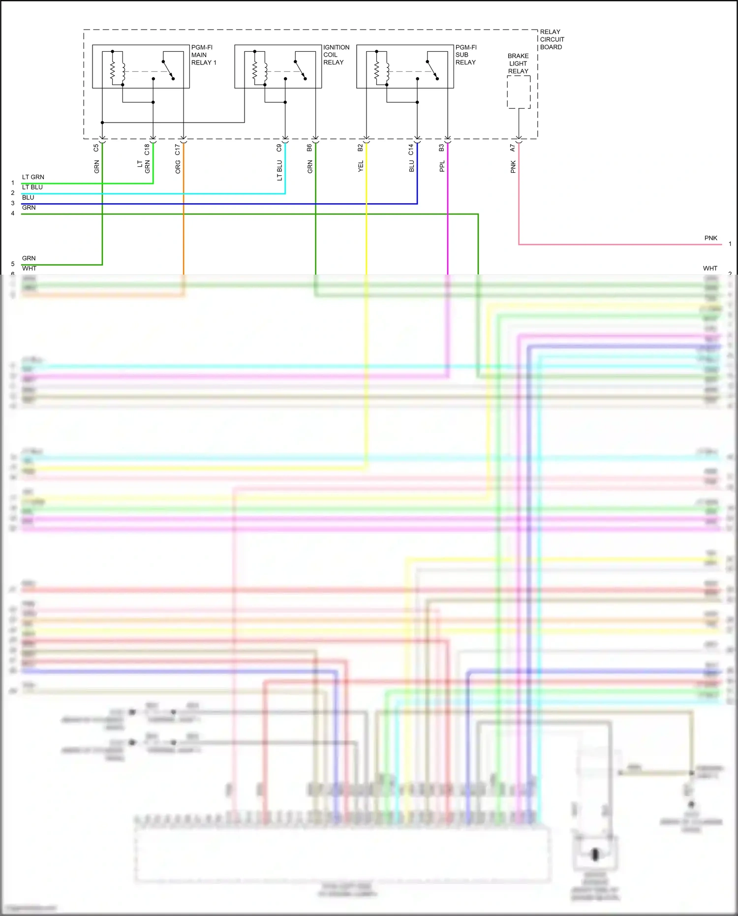 Wiring diagram knock sensor for Honda CR-V V facelift (2019-2024) (2 of 2)