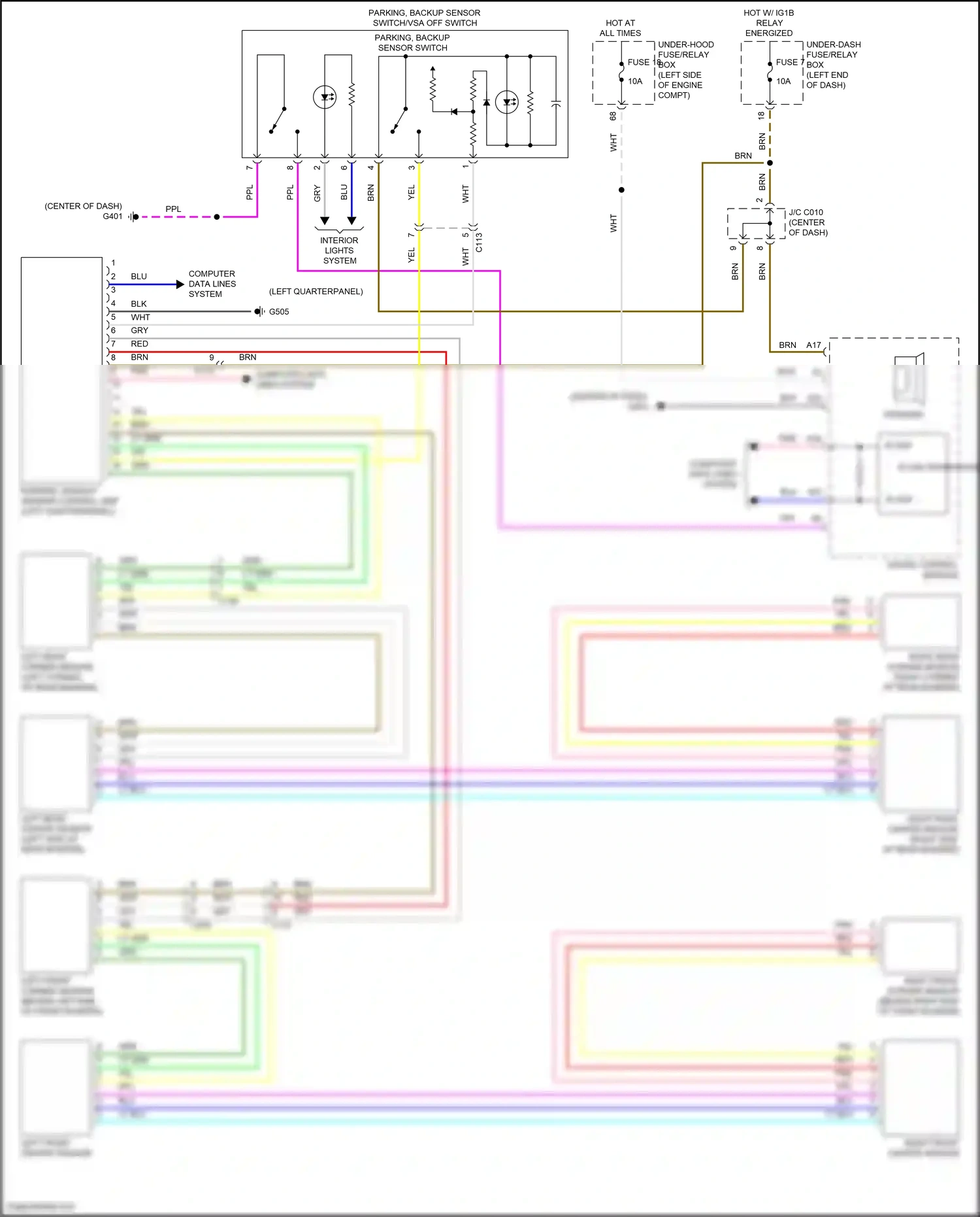 Wiring diagram left front corner sensor for Honda CR-V V facelift (2019-2024) (1 of 1)