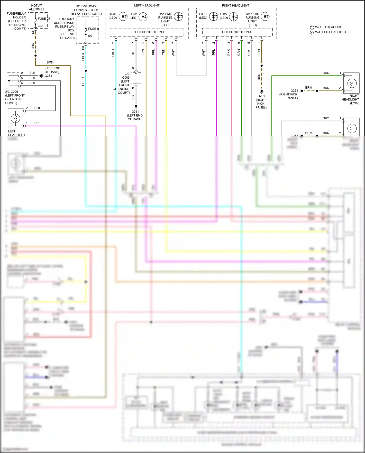 Wiring diagram left headlight for Honda CR-V V facelift (2019-2024) (4 of 5)