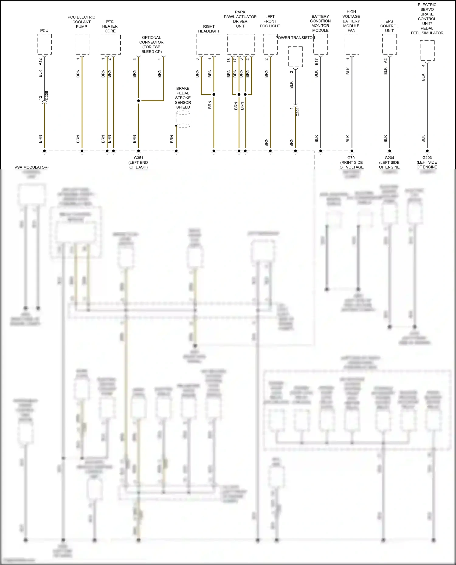 Wiring diagram left headlight for Honda CR-V V facelift (2019-2024) (3 of 5)