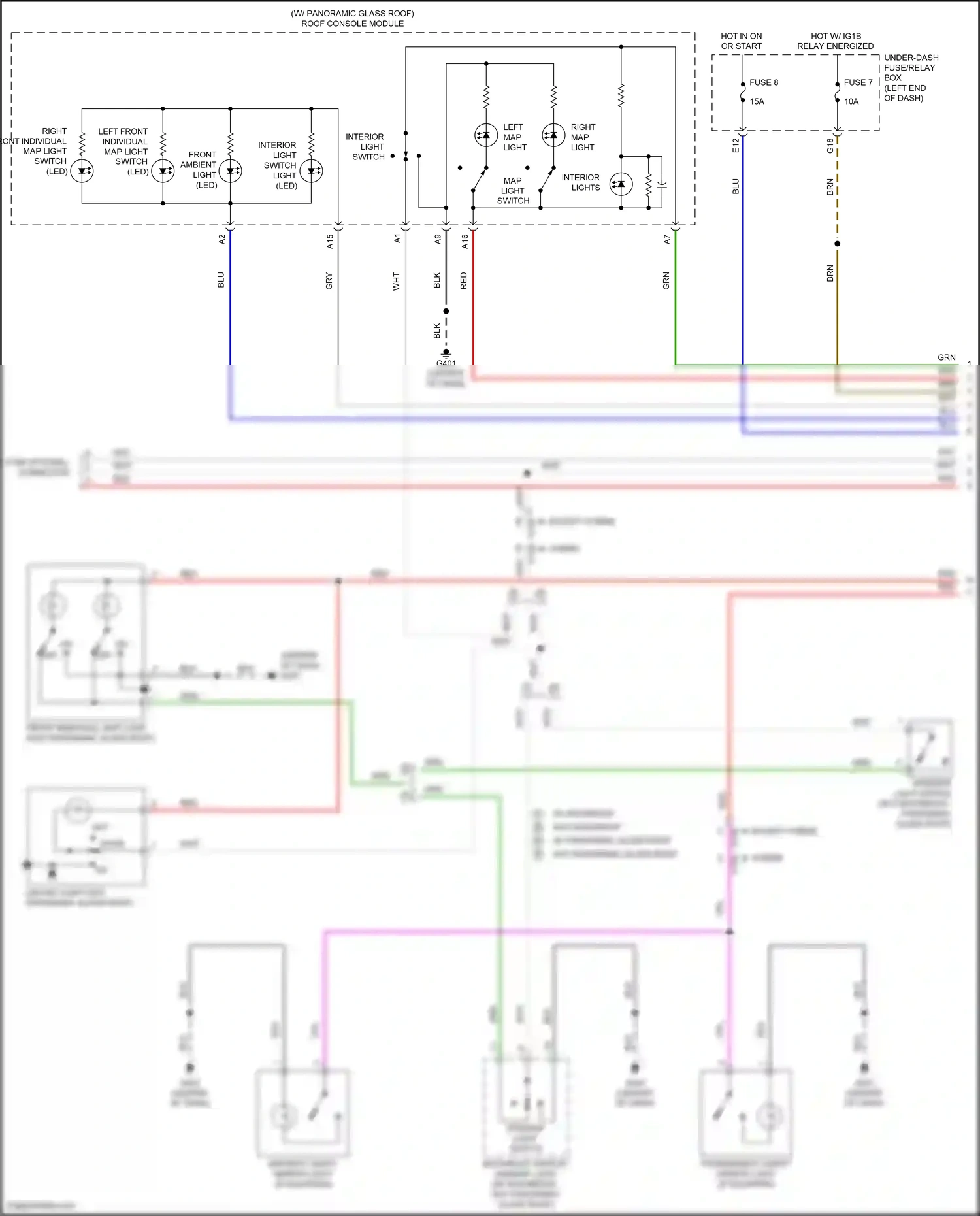 Wiring diagram map light switch for Honda CR-V V facelift (2019-2024) (1 of 2)