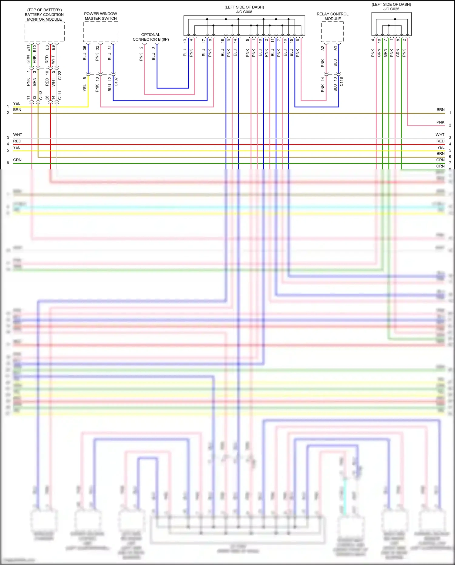 Wiring diagram parking, backup sensor control unit for Honda CR-V V facelift (2019-2024) (1 of 4)