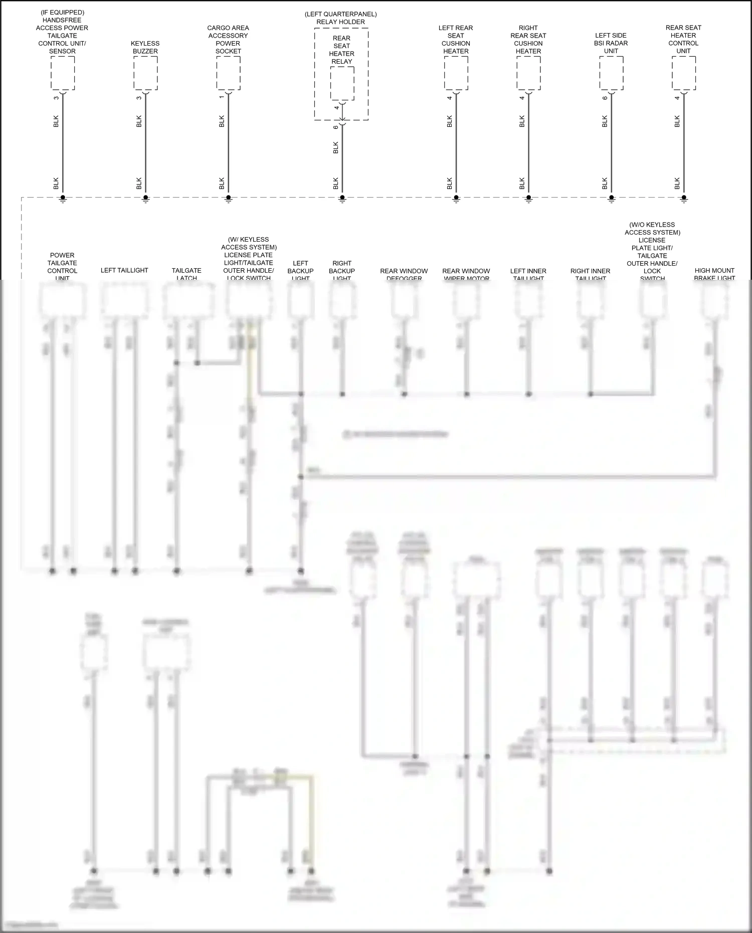 Wiring diagram power tailgate control unit for Honda CR-V V facelift (2019-2024) (5 of 18)