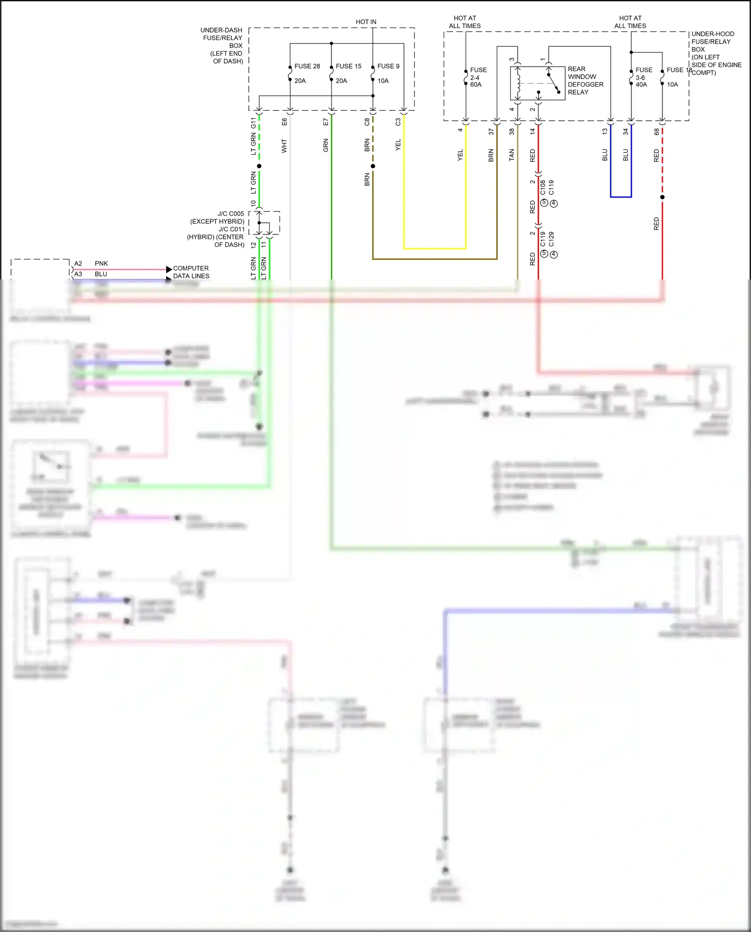 Wiring diagram power window master switch for Honda CR-V V facelift (2019-2024) (13 of 23)