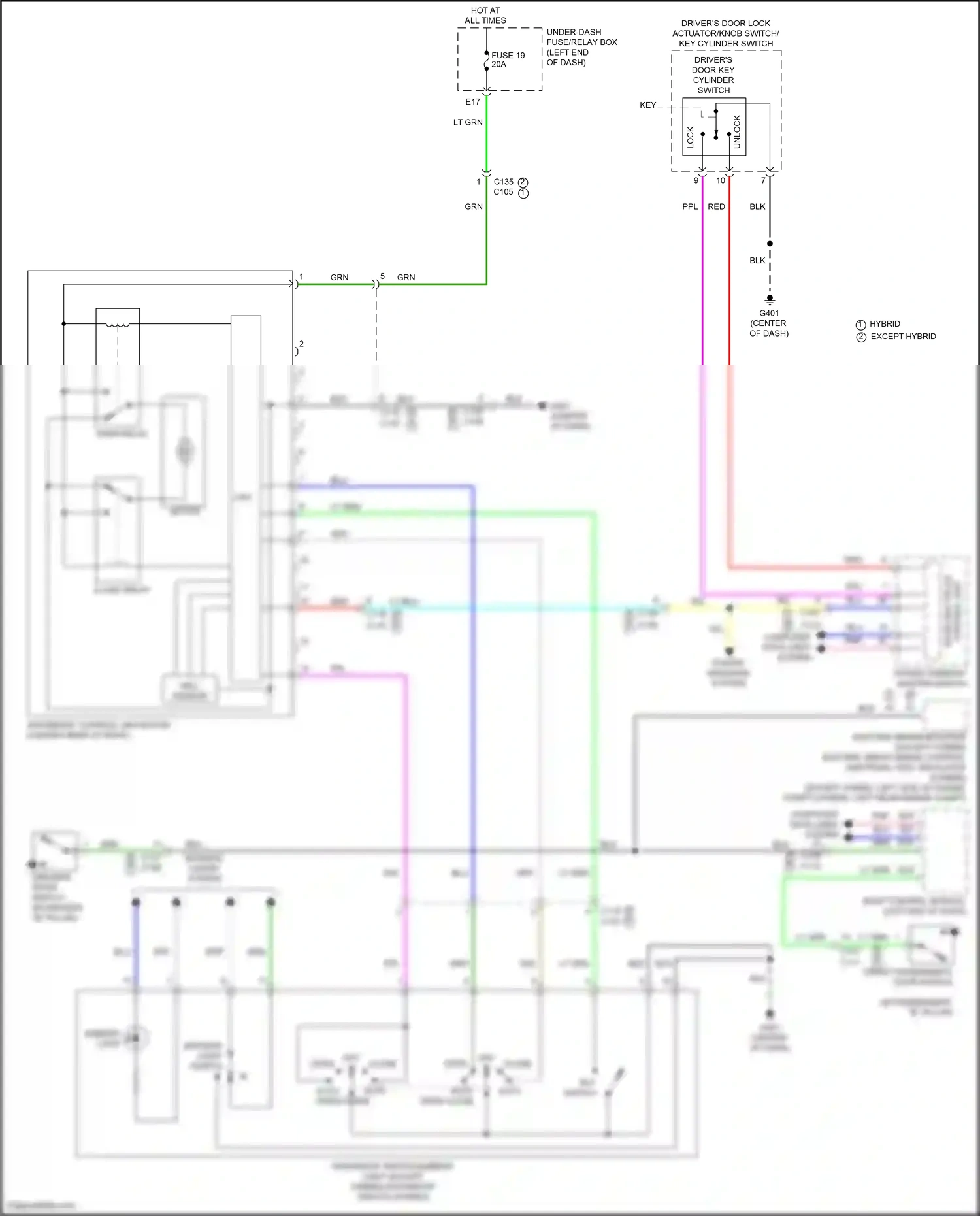 Wiring diagram power window master switch for Honda CR-V V facelift (2019-2024) (14 of 23)