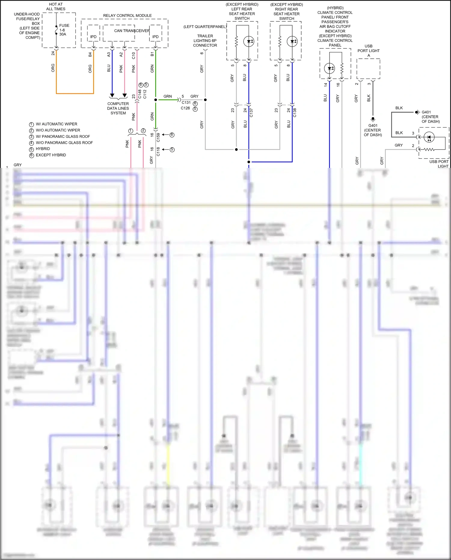 Wiring diagram relay control module for Honda CR-V V facelift (2019-2024) (10 of 27)