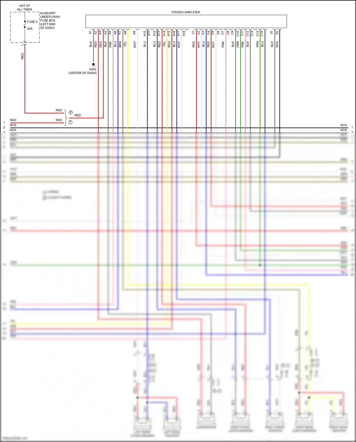 Wiring diagram right front tweeter for Honda CR-V V facelift (2019-2024) (1 of 4)