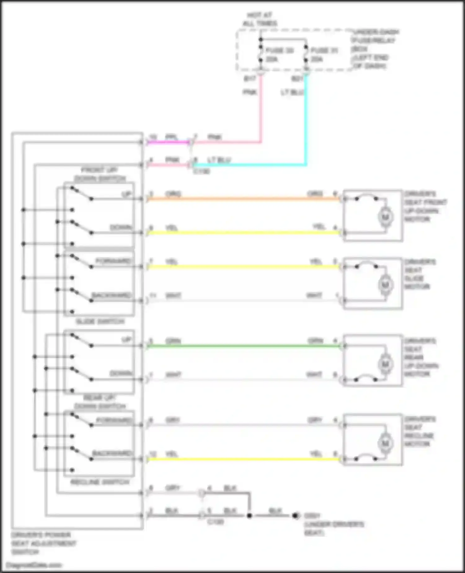 CR-V Honda V (2016-2022): Driver power seat circuit