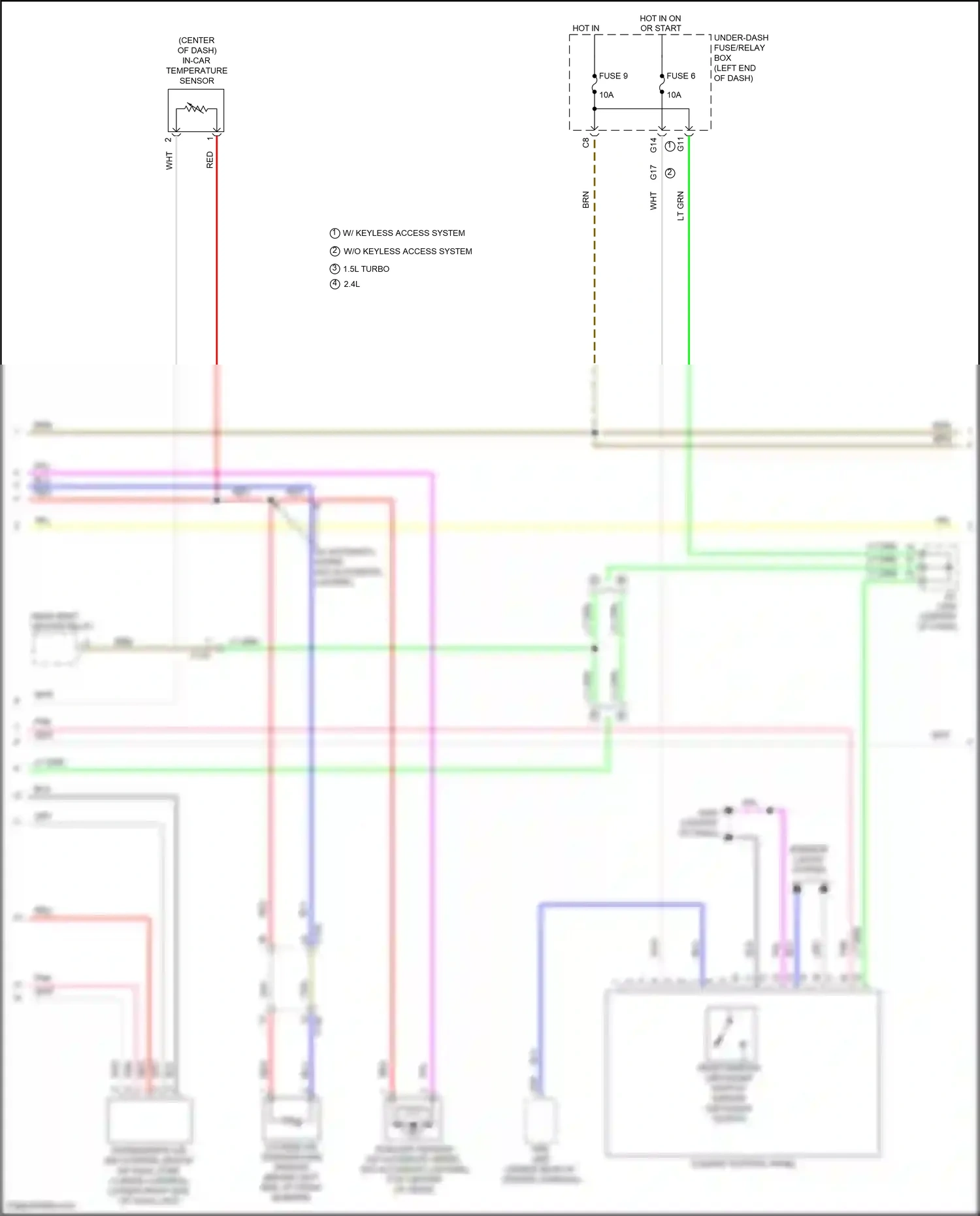 Wiring diagram climate control panel for Honda CR-V V (2016-2022) (1 of 7)