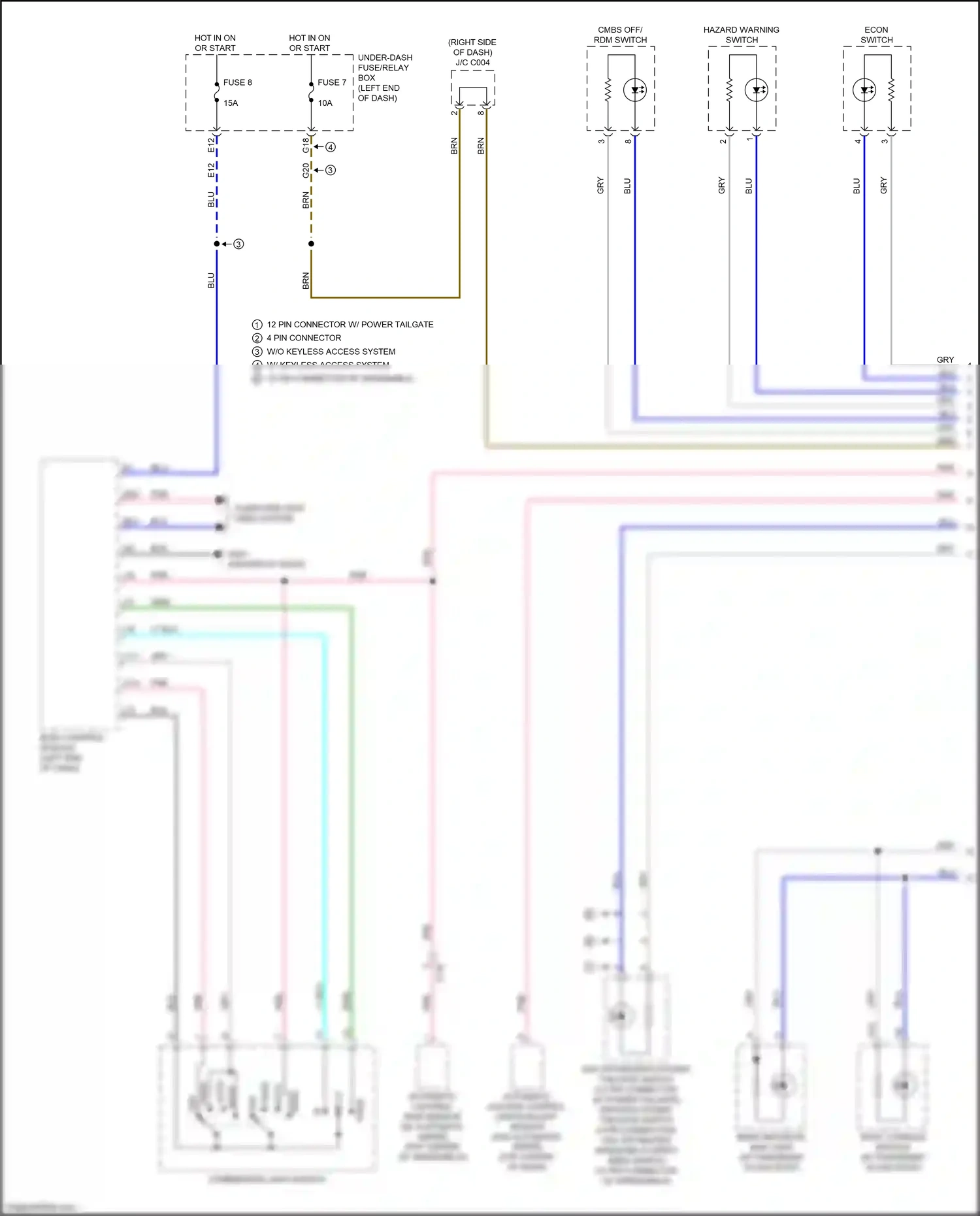 Wiring diagram combination light switch for Honda CR-V V (2016-2022) (4 of 6)