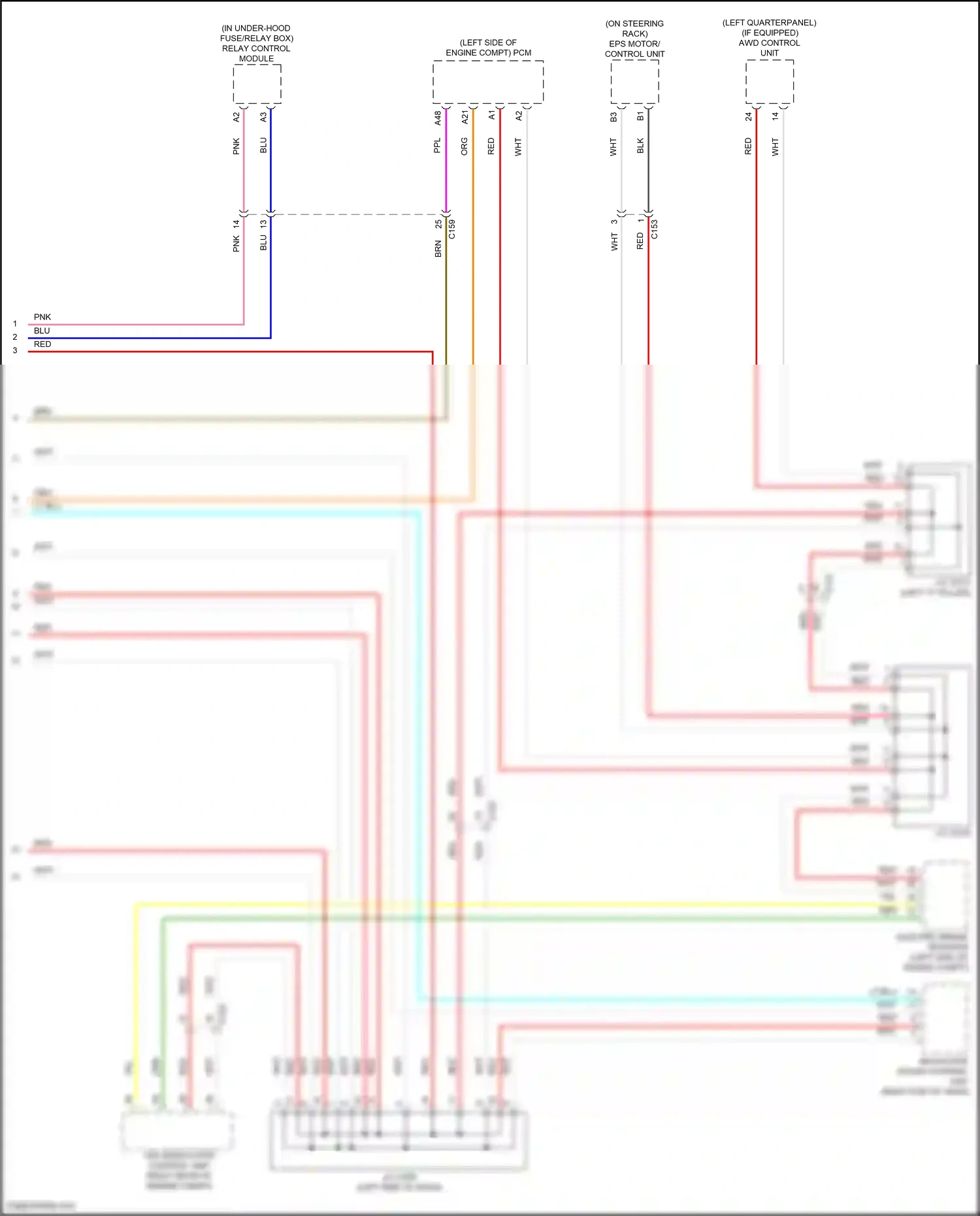 Wiring diagram eps motor/ control unit for Honda CR-V V (2016-2022) (3 of 8)