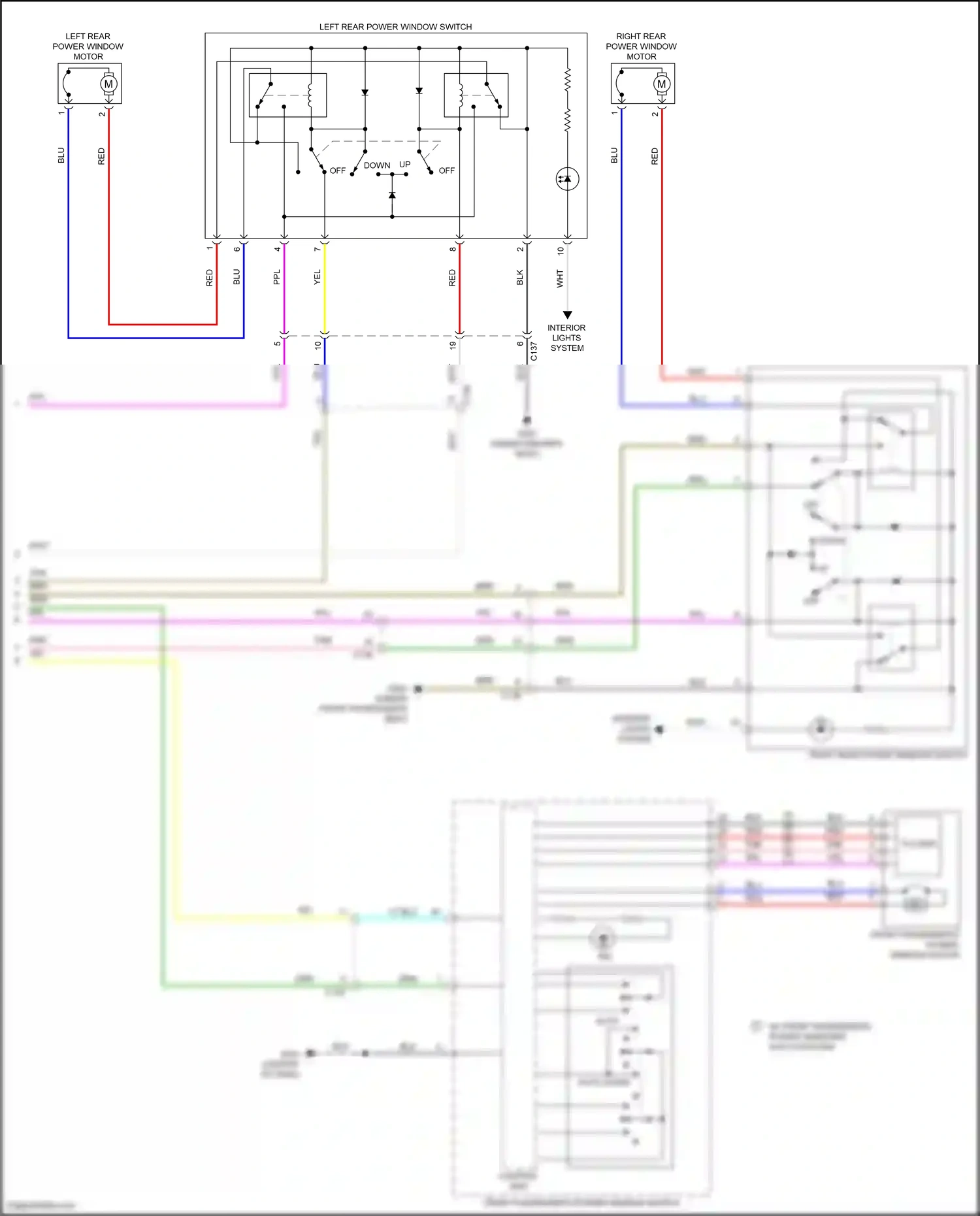 Wiring diagram front passenger's power window switch for Honda CR-V V (2016-2022) (8 of 8)