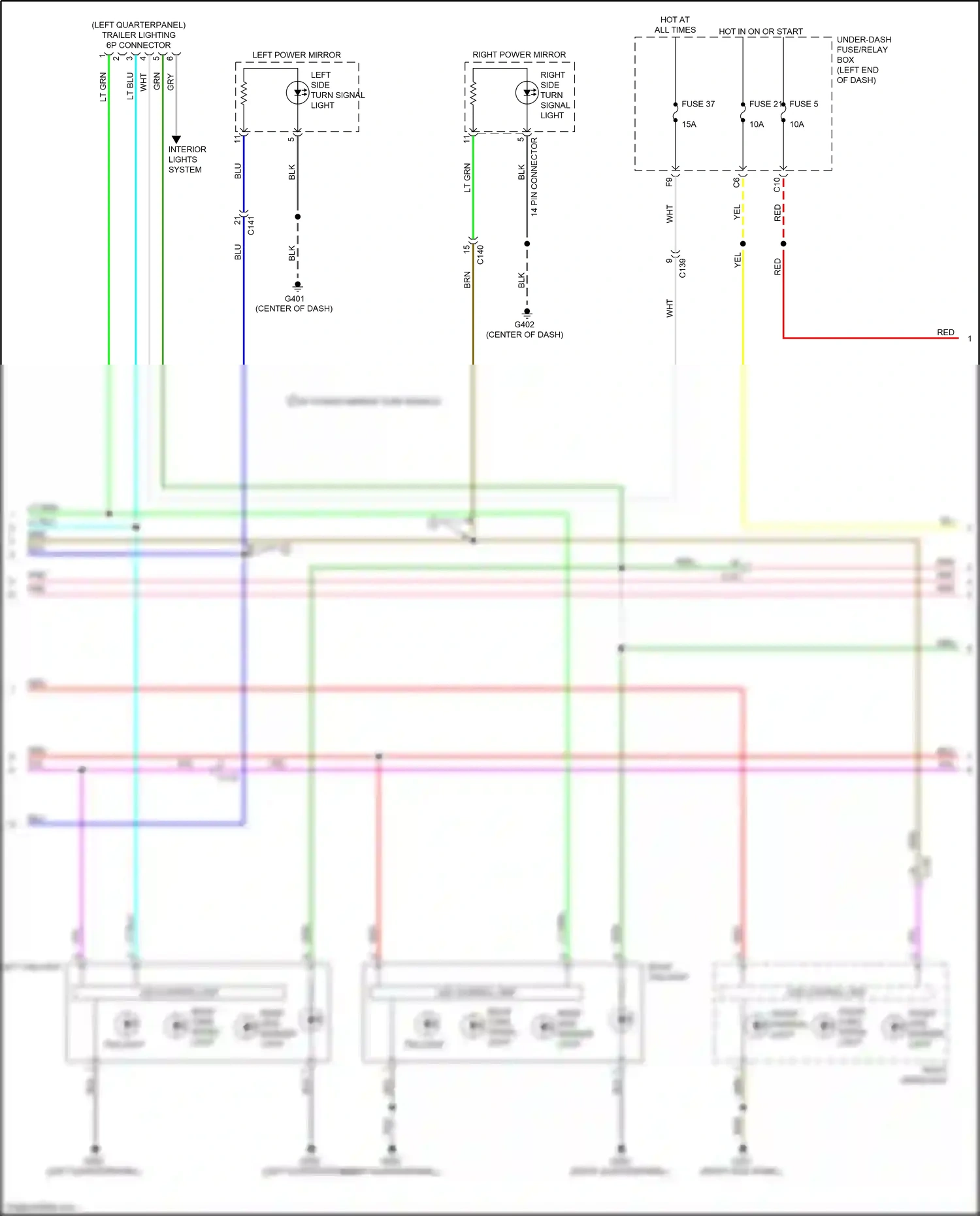 Wiring diagram front side marker light for Honda CR-V V (2016-2022) (2 of 2)