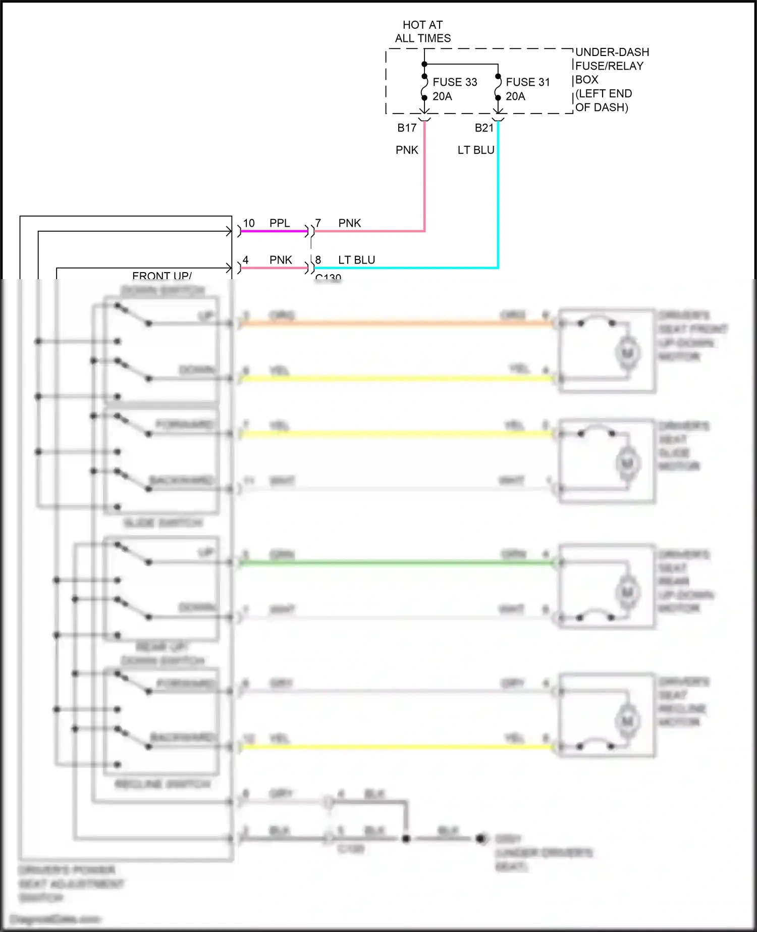 Wiring diagram front up-down switch for Honda CR-V V (2016-2022) (1 of 1)