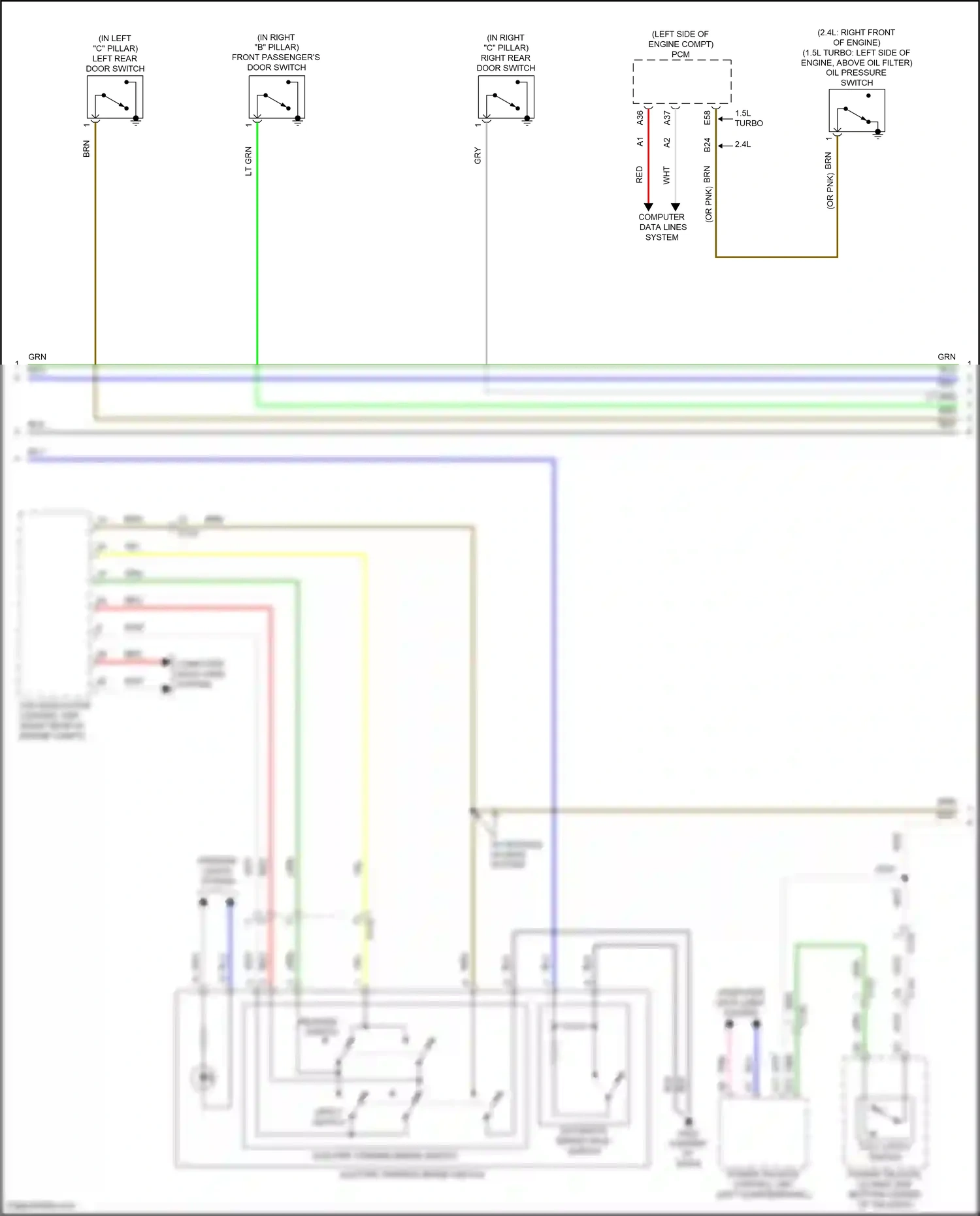 Wiring diagram full latch switch for Honda CR-V V (2016-2022) (2 of 4)
