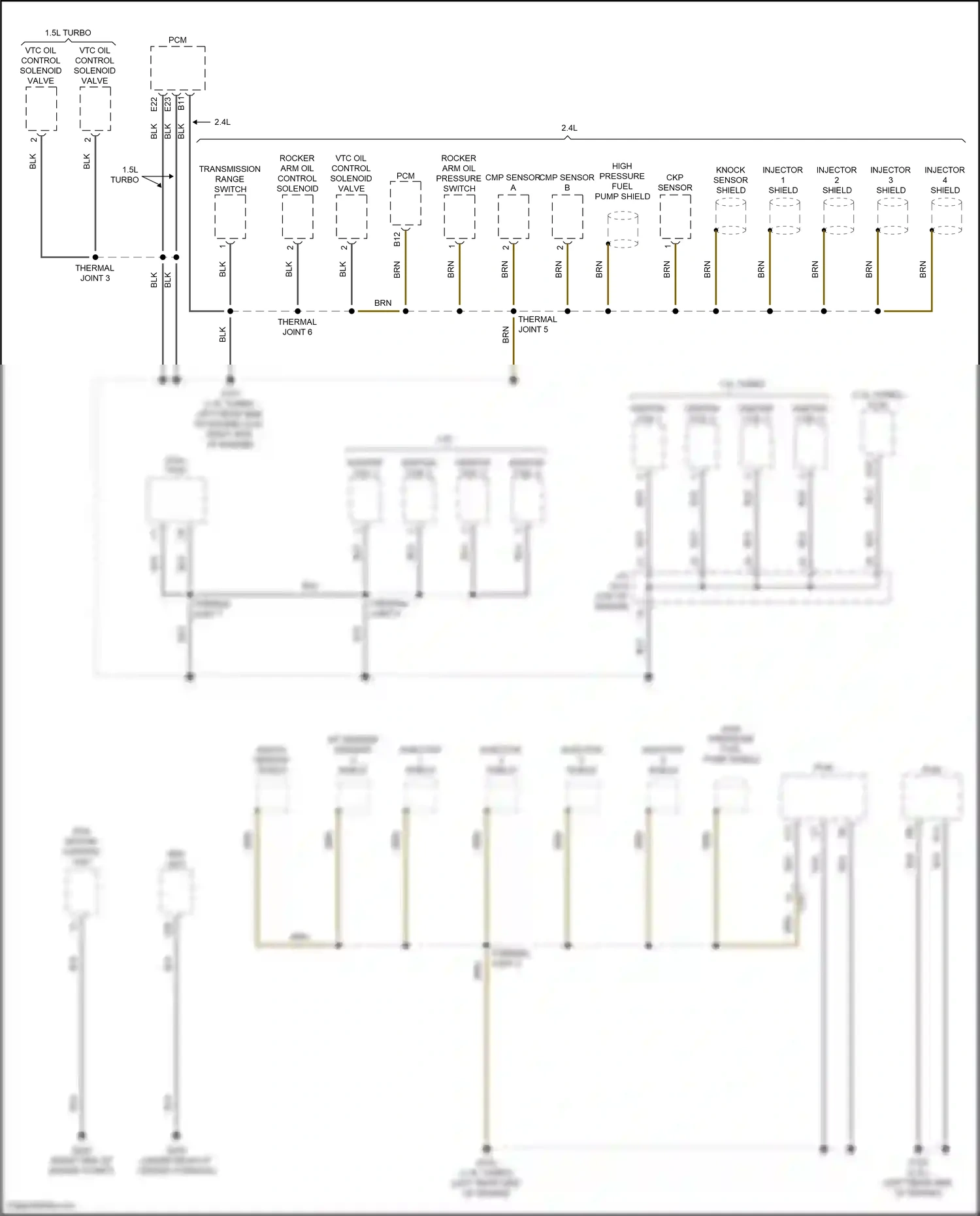 Wiring diagram knock sensor shield for Honda CR-V V (2016-2022) (1 of 1)