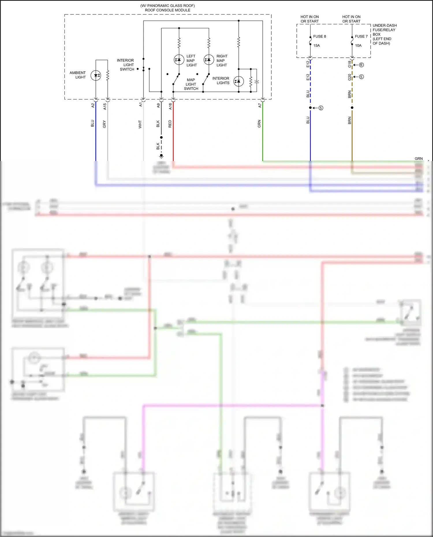 Wiring diagram left map light for Honda CR-V V (2016-2022) (1 of 3)