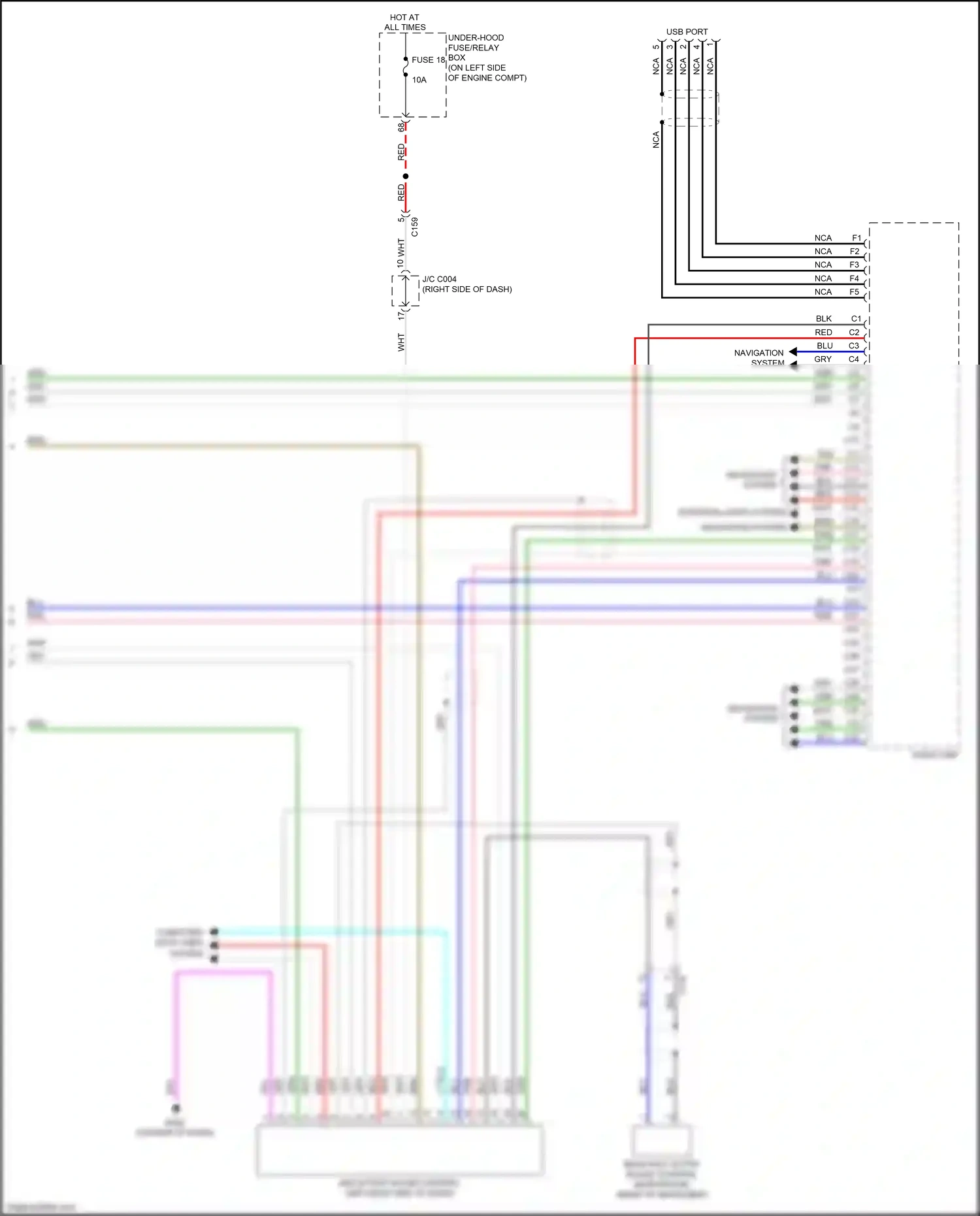 Wiring diagram navigation system for Honda CR-V V (2016-2022) (4 of 6)
