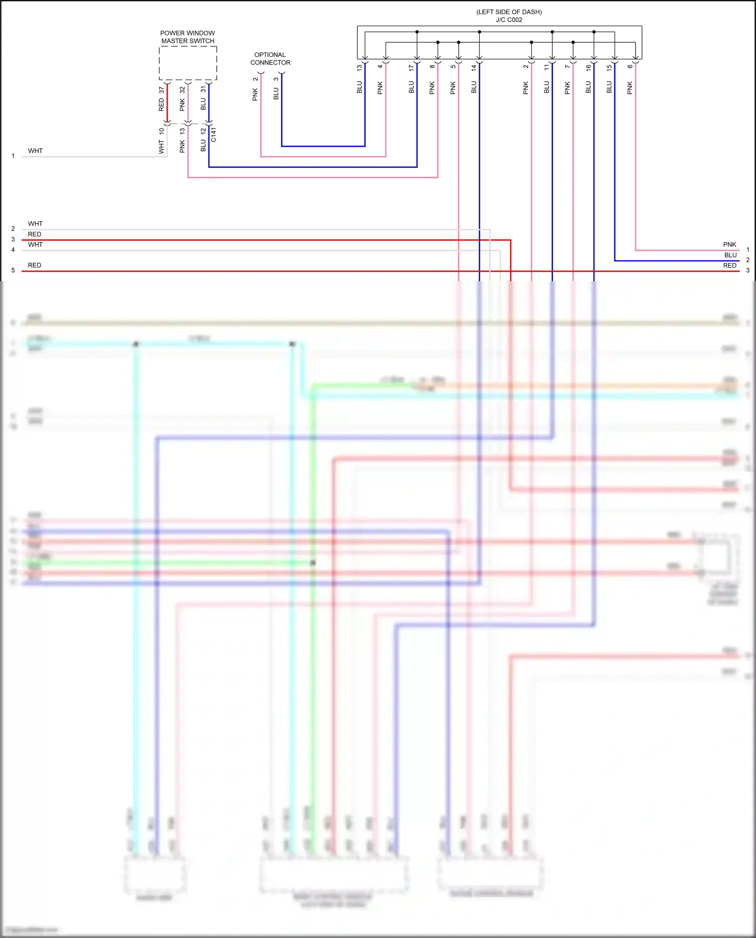 Wiring diagram power window master switch for Honda CR-V V (2016-2022) (2 of 19)