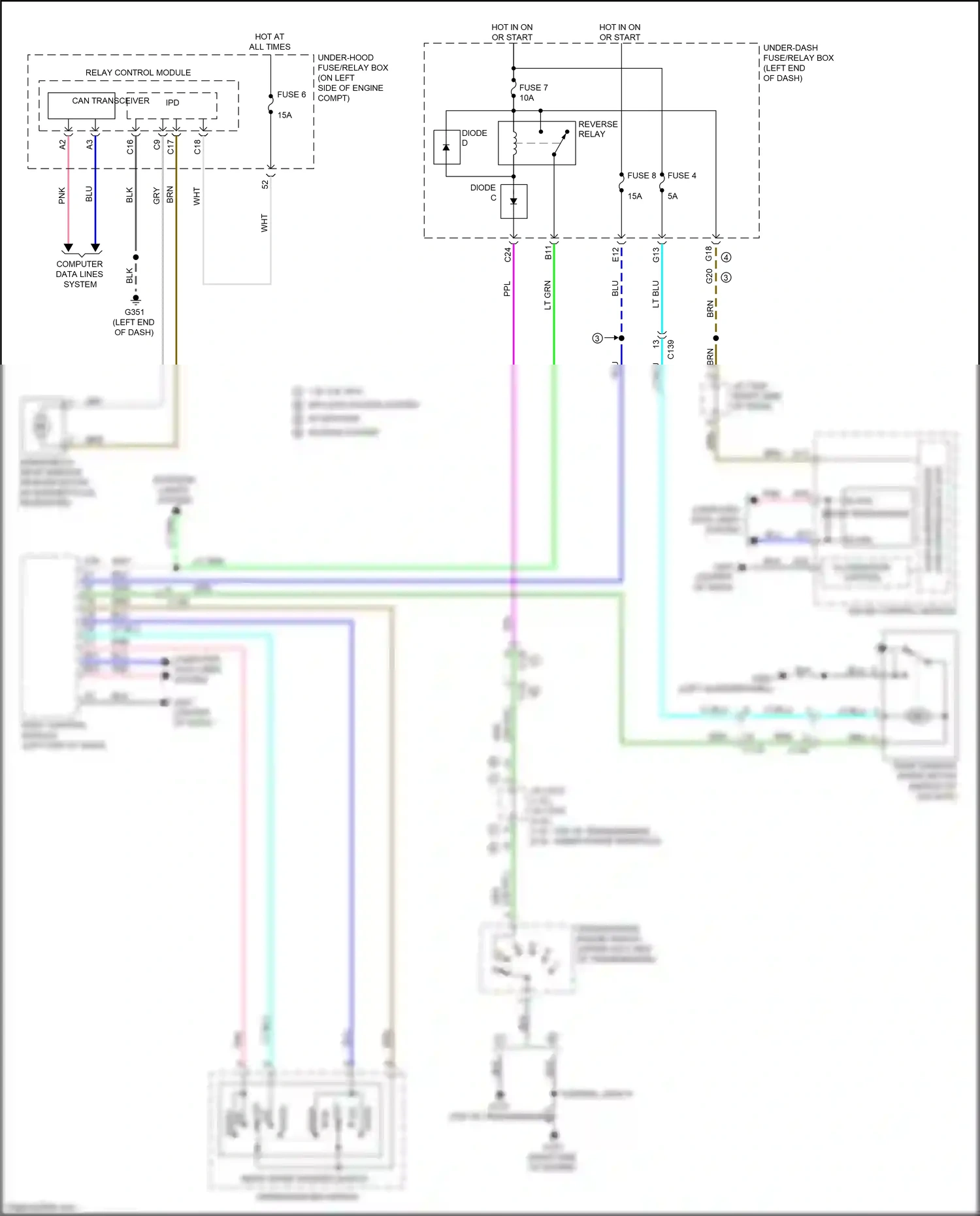 Wiring diagram relay control module for Honda CR-V V (2016-2022) (10 of 18)