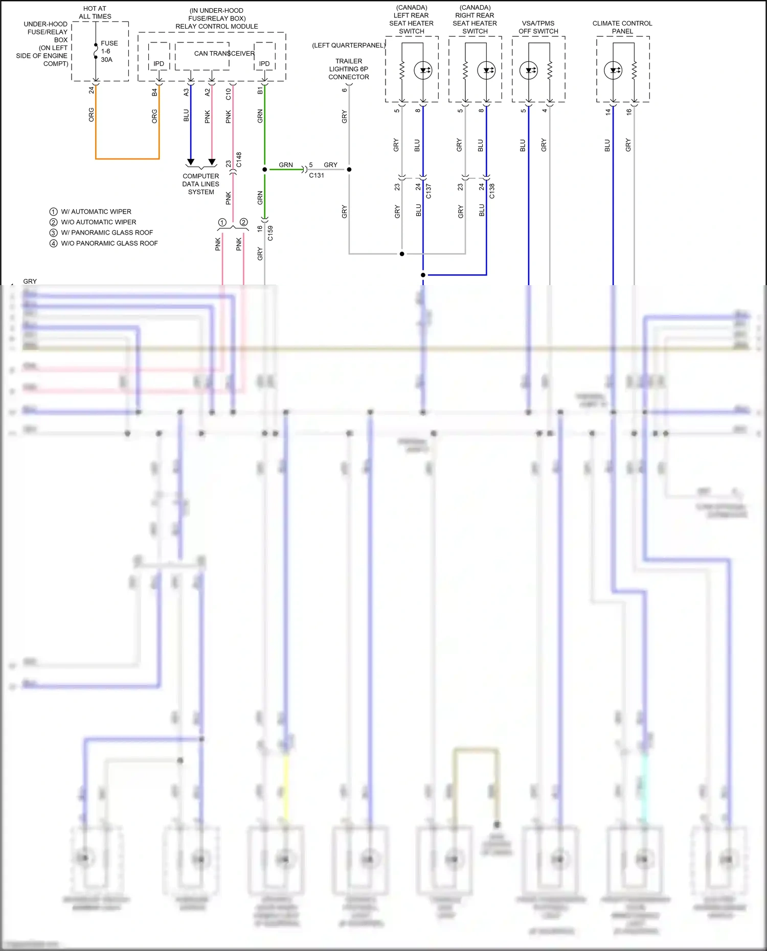 Wiring diagram relay control module for Honda CR-V V (2016-2022) (6 of 18)