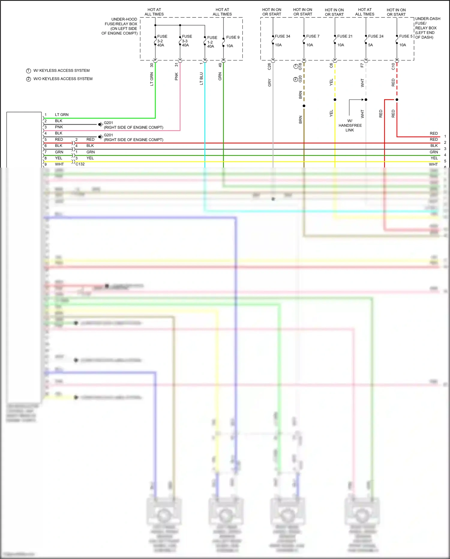 Wiring diagram right front wheel speed sensor for Honda CR-V V (2016-2022) (1 of 1)