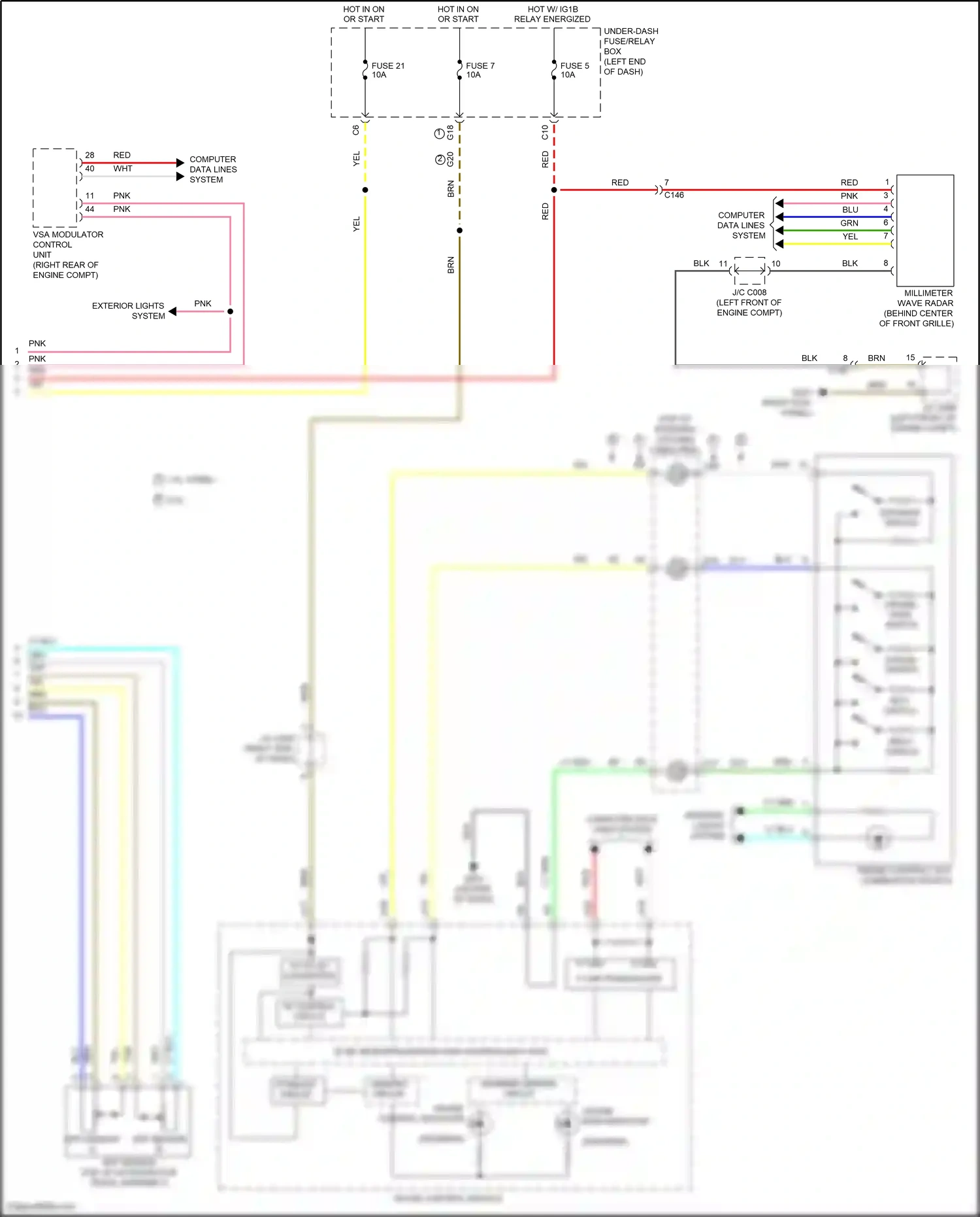 Wiring diagram set switch for Honda CR-V V (2016-2022) (1 of 2)