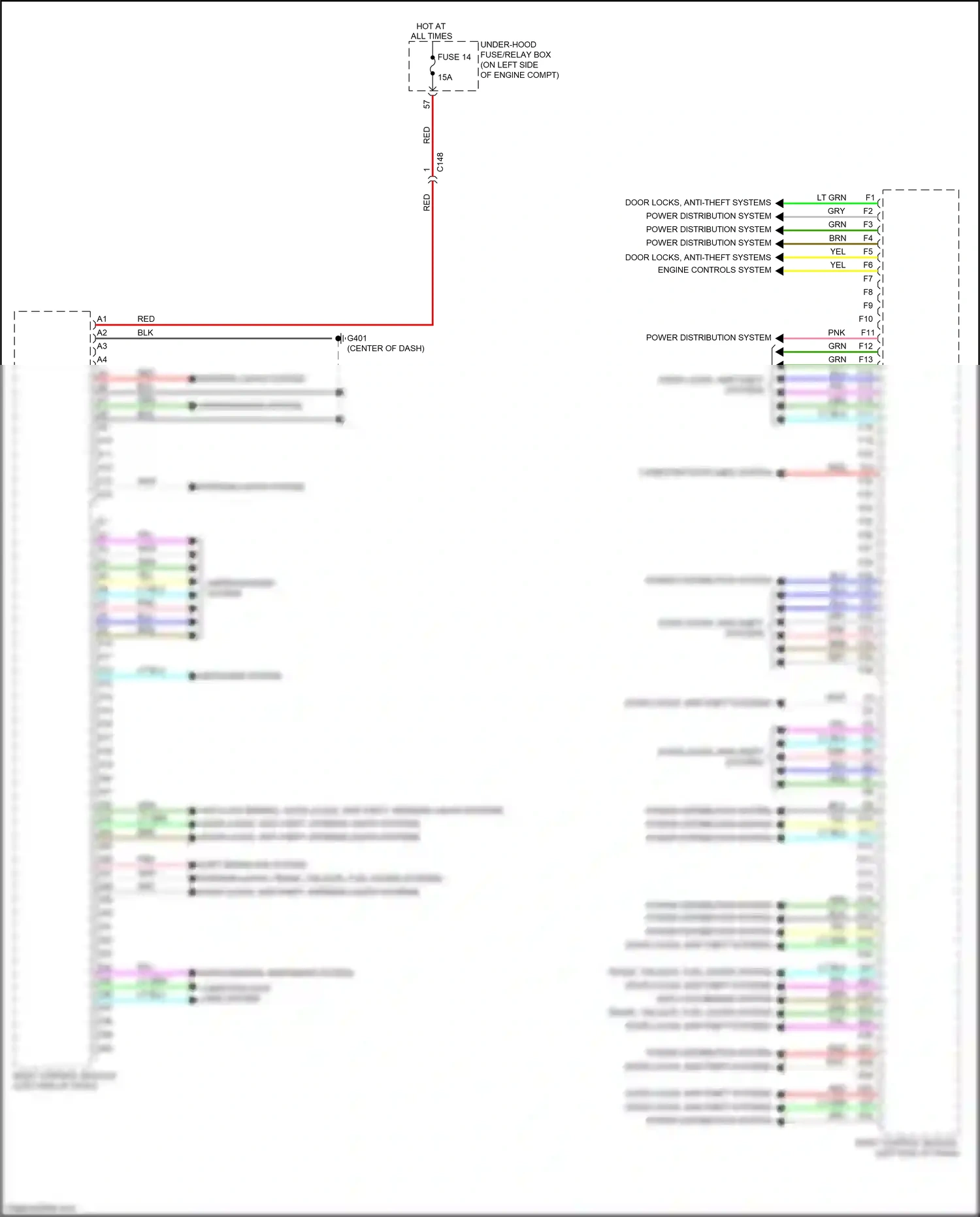 Wiring diagram shift interlock system for Honda CR-V V (2016-2022) (1 of 2)