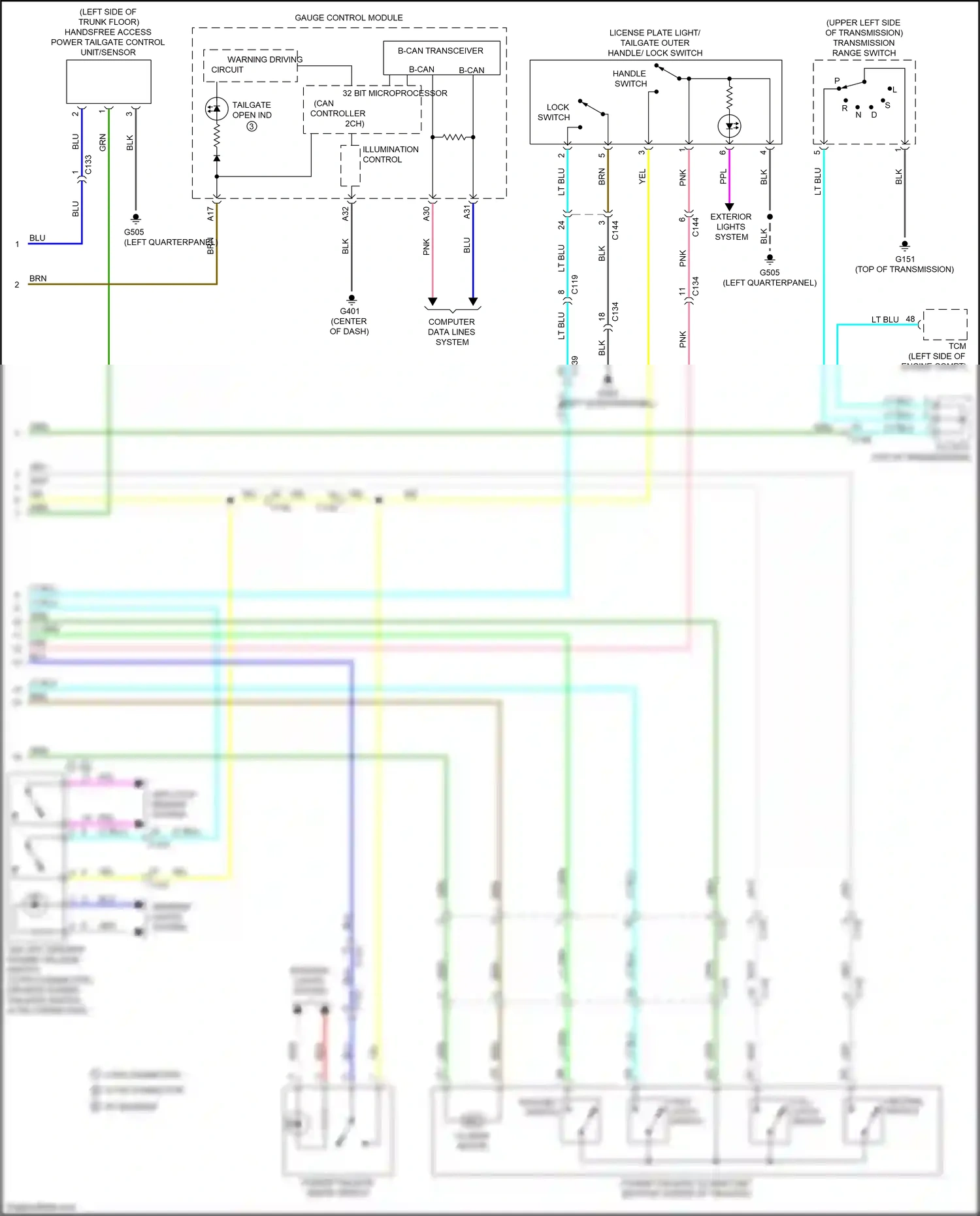 Wiring diagram transmission range switch for Honda CR-V V (2016-2022) (9 of 12)
