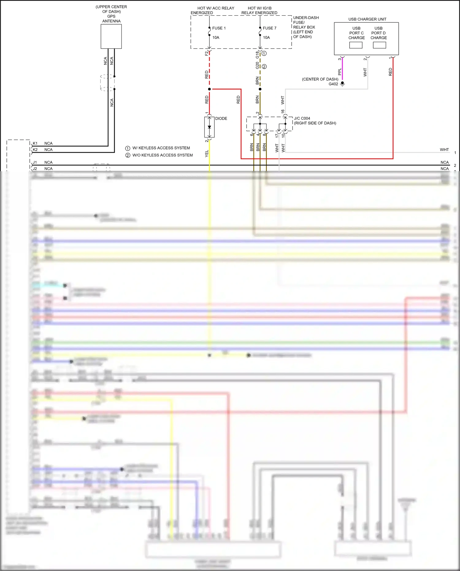 Wiring diagram w/ keyless access system w/o keyless access system for Honda CR-V V (2016-2022) (12 of 12)