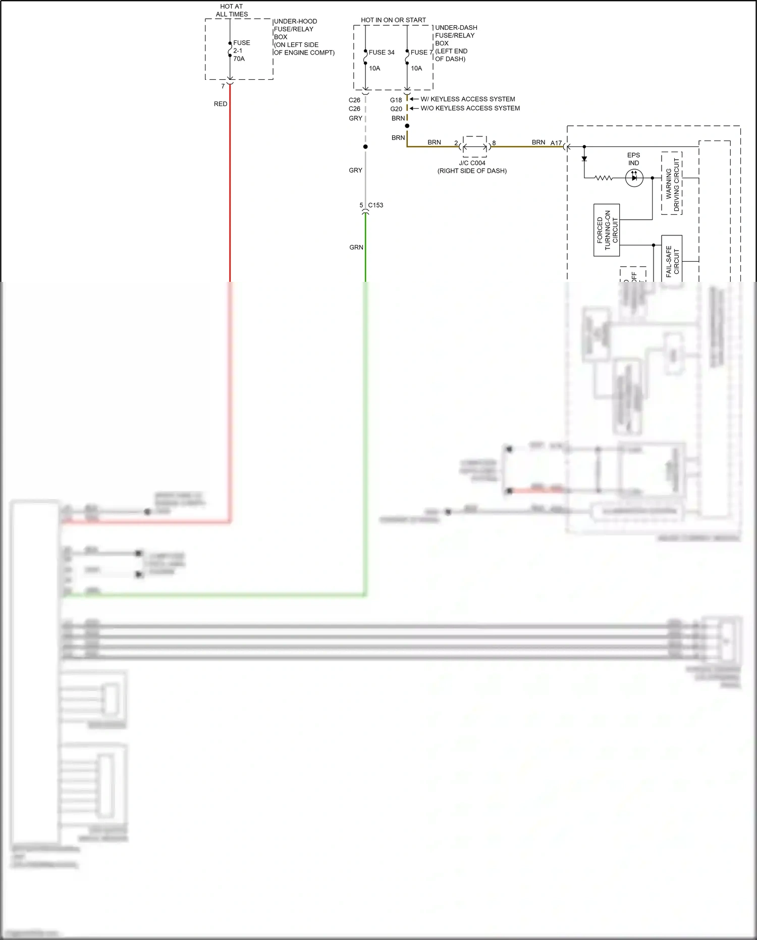 Wiring diagram w/ keyless access system w/o keyless access system for Honda CR-V V (2016-2022) (4 of 12)
