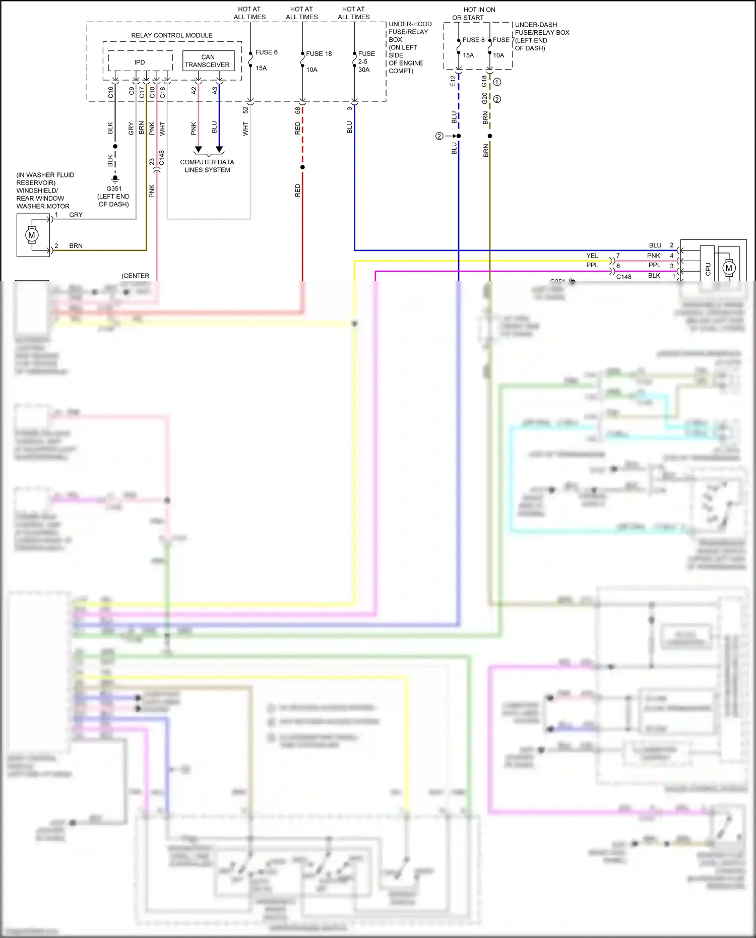 Wiring diagram w/ keyless access system for Honda CR-V V (2016-2022) (3 of 16)