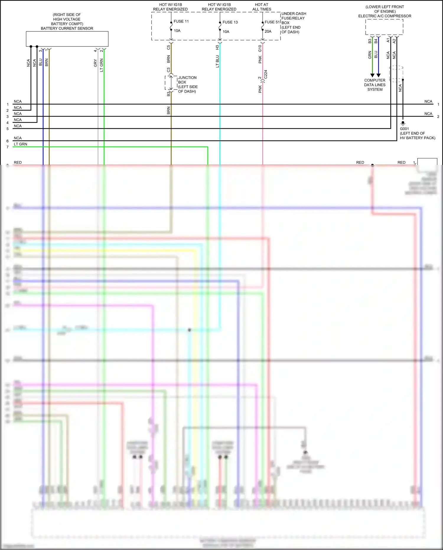 Wiring diagram battery current sensor for Honda CR-V VI (2022-2024) (1 of 1)