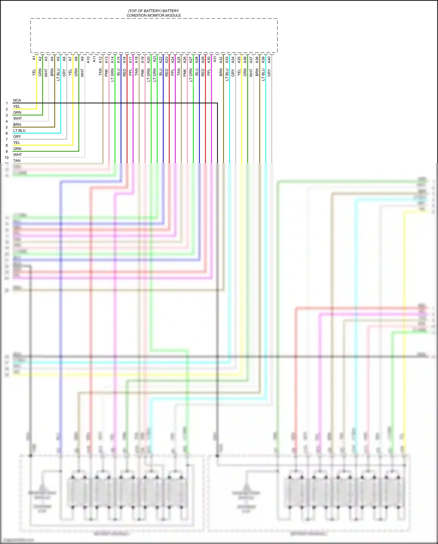 Wiring diagram battery module 2 for Honda CR-V VI (2022-2024) (2 of 3)
