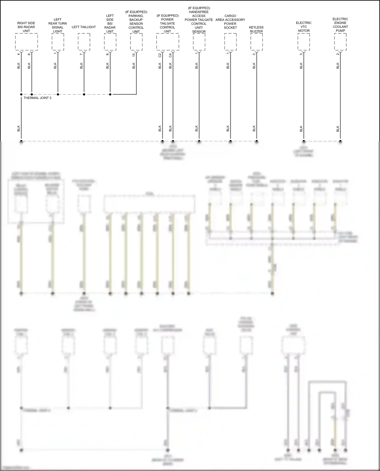 Wiring diagram cargo area accessory power socket for Honda CR-V VI (2022-2024) (2 of 4)