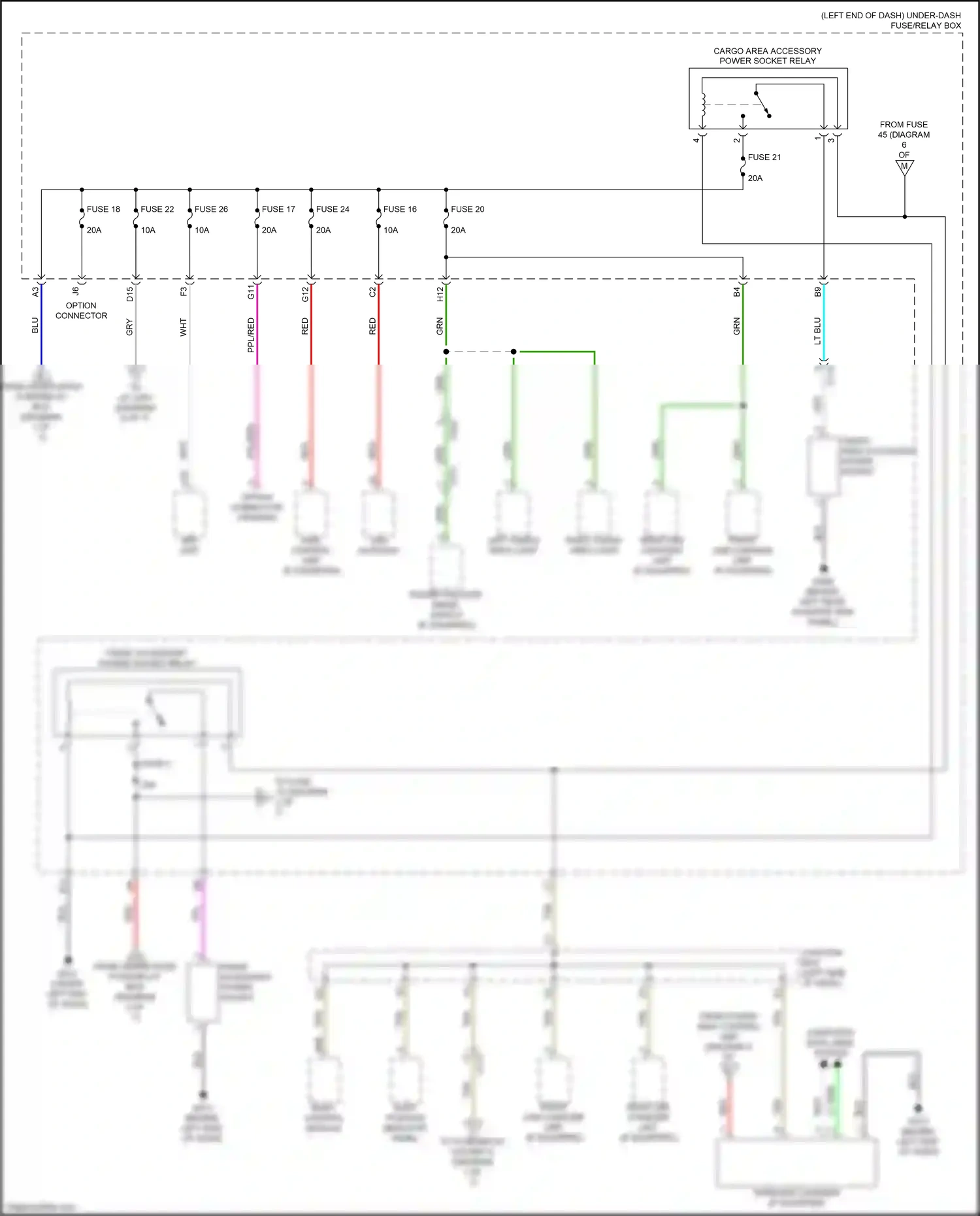 Wiring diagram cargo area accessory power socket for Honda CR-V VI (2022-2024) (3 of 4)